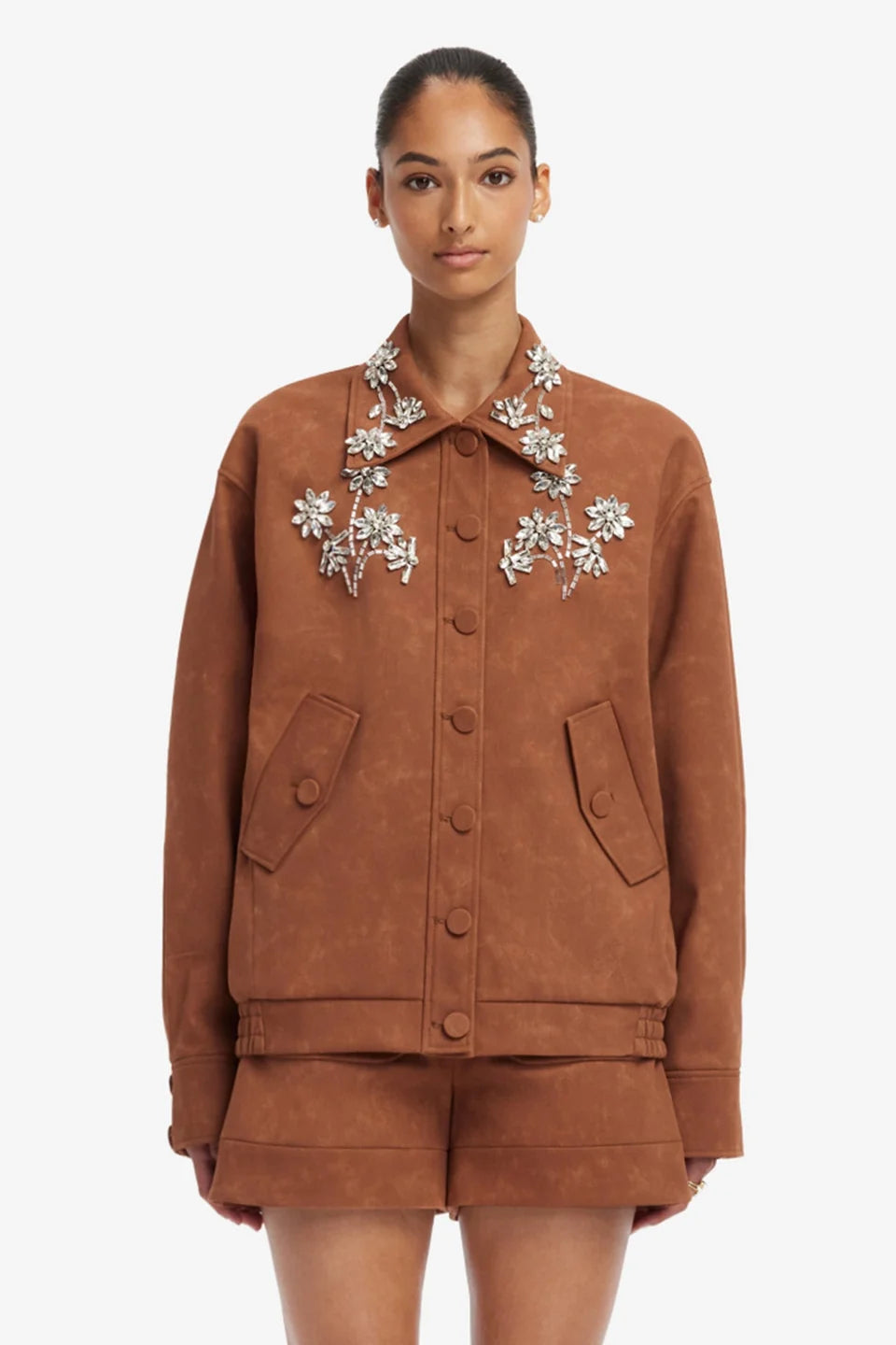 Astrid Embellished Vegan Suede Jacket