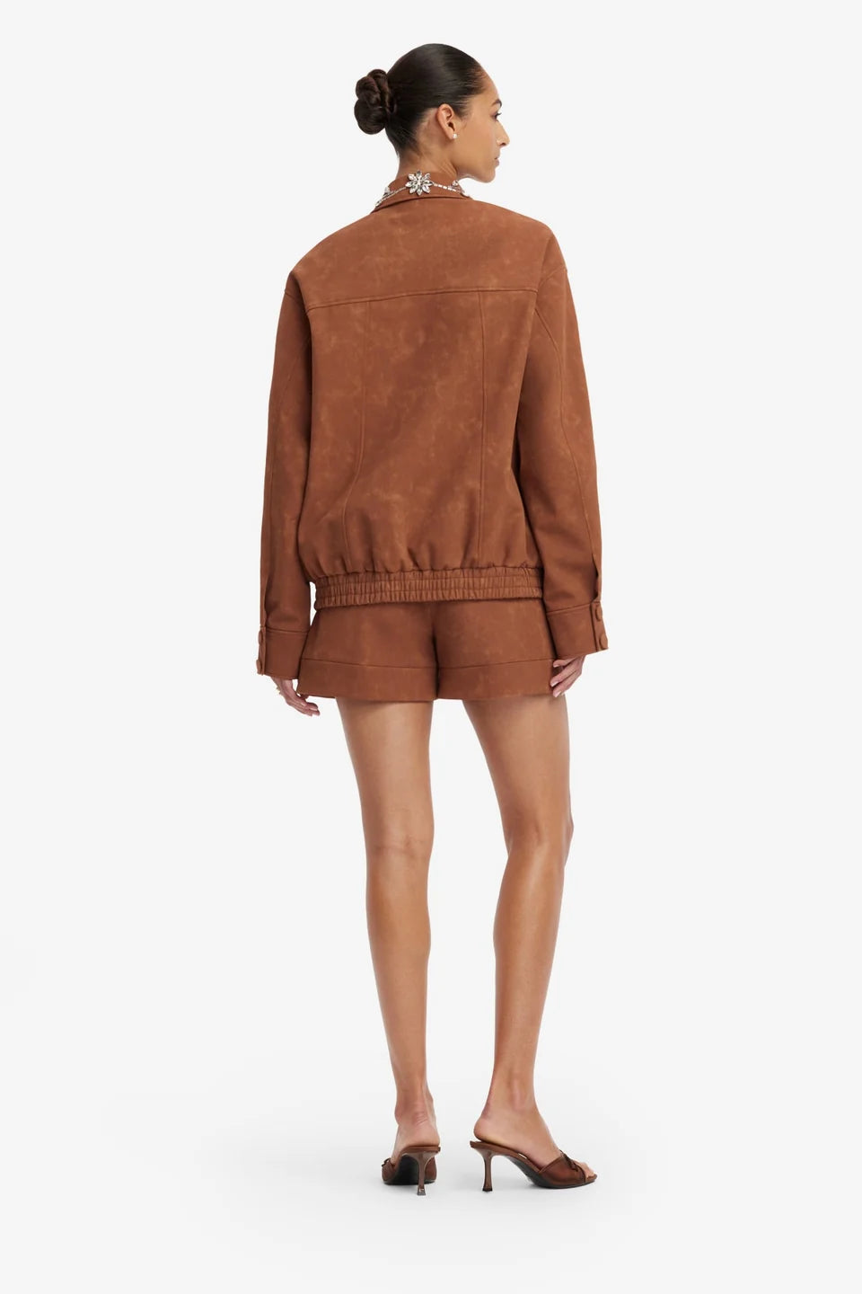 Astrid Embellished Vegan Suede Jacket