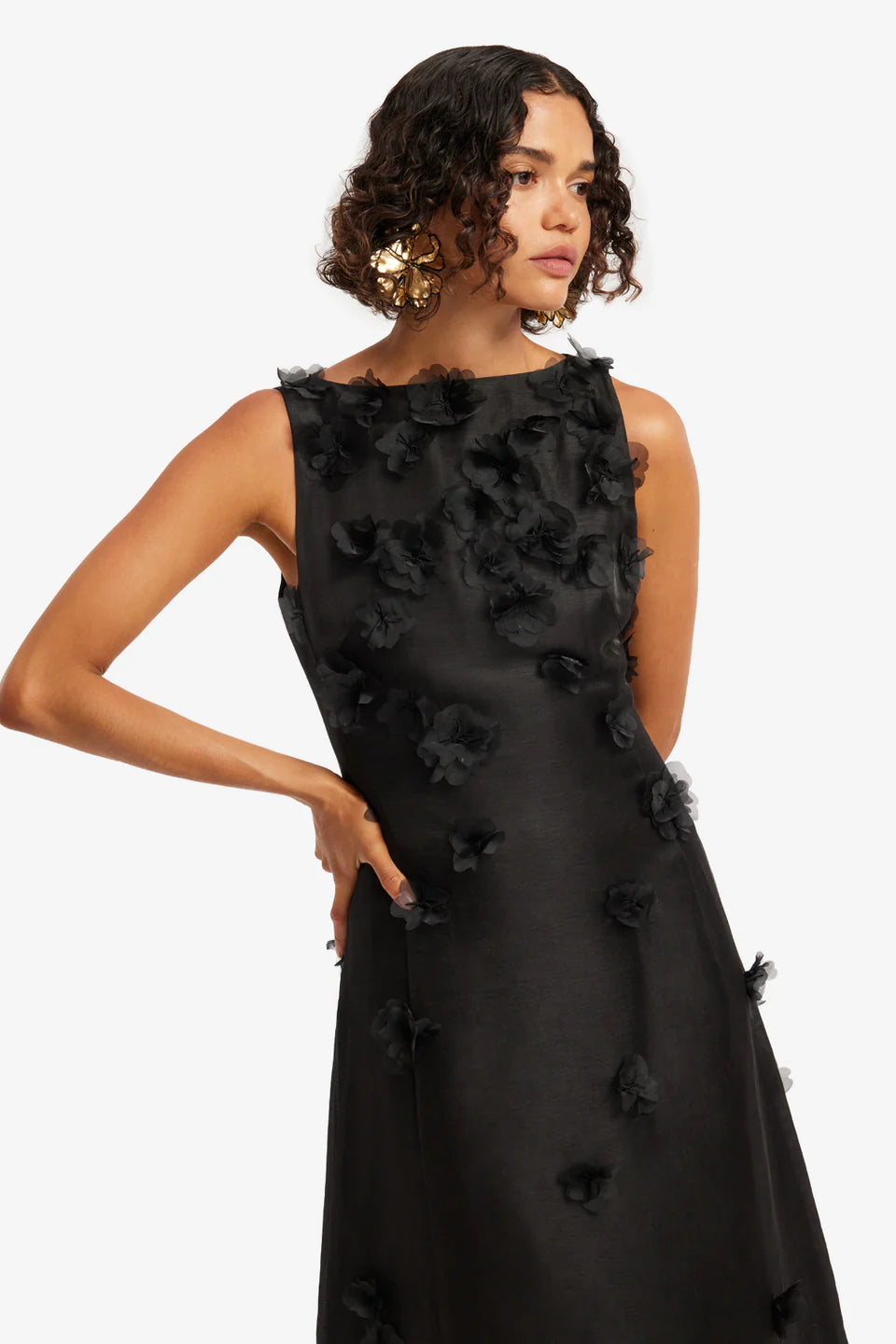 Cleo Petal Sleeveless Midi Dress