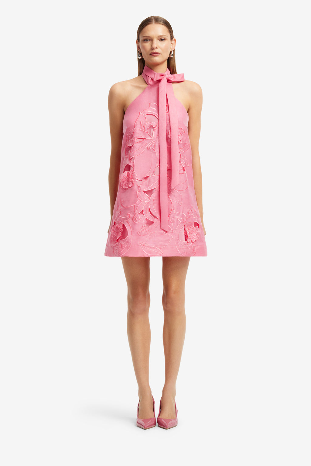Lola Applique Halterneck Mini Dress