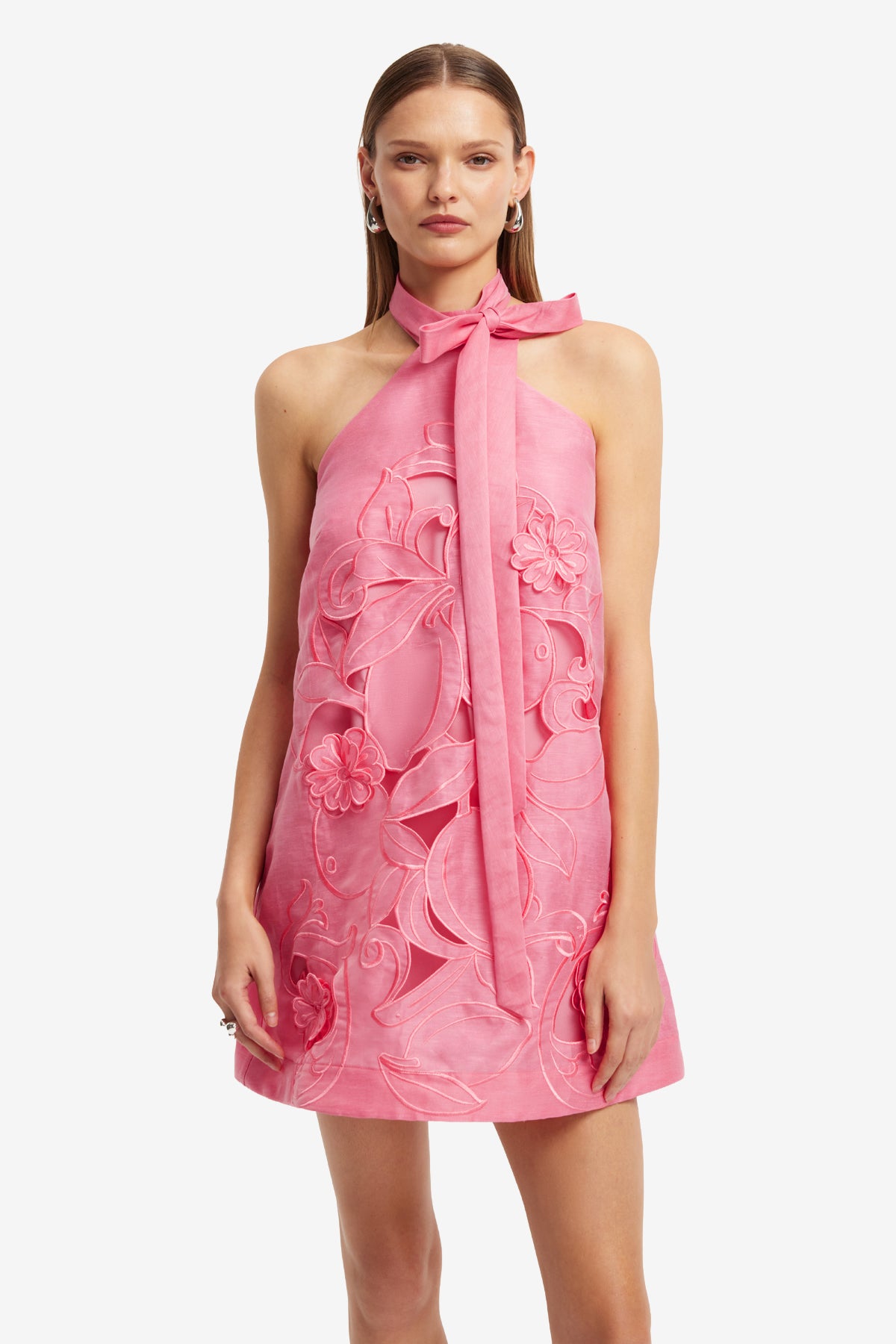 Lola Applique Halterneck Mini Dress