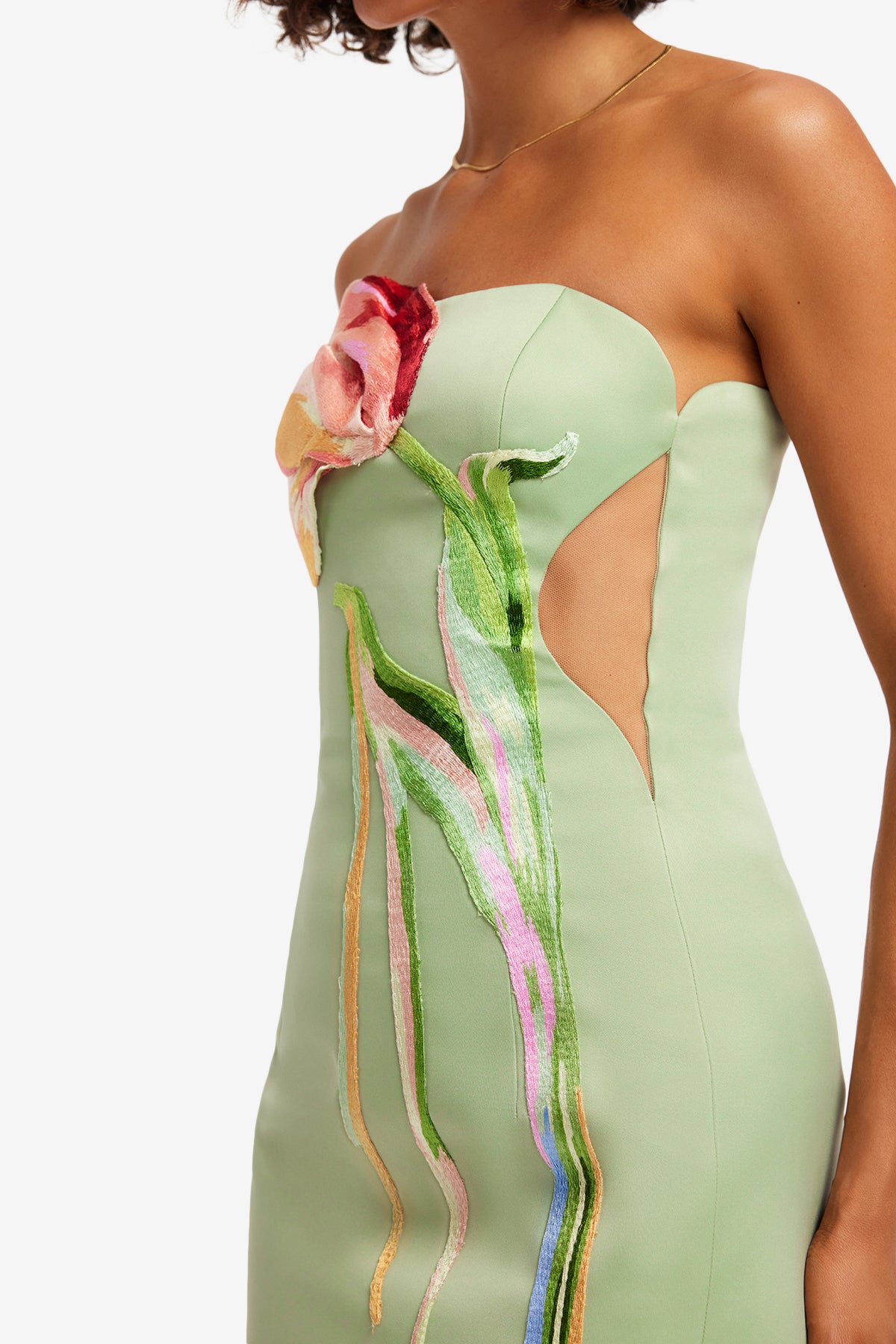 LEO LIN Marilyn Bustier Maxi Dress in Green