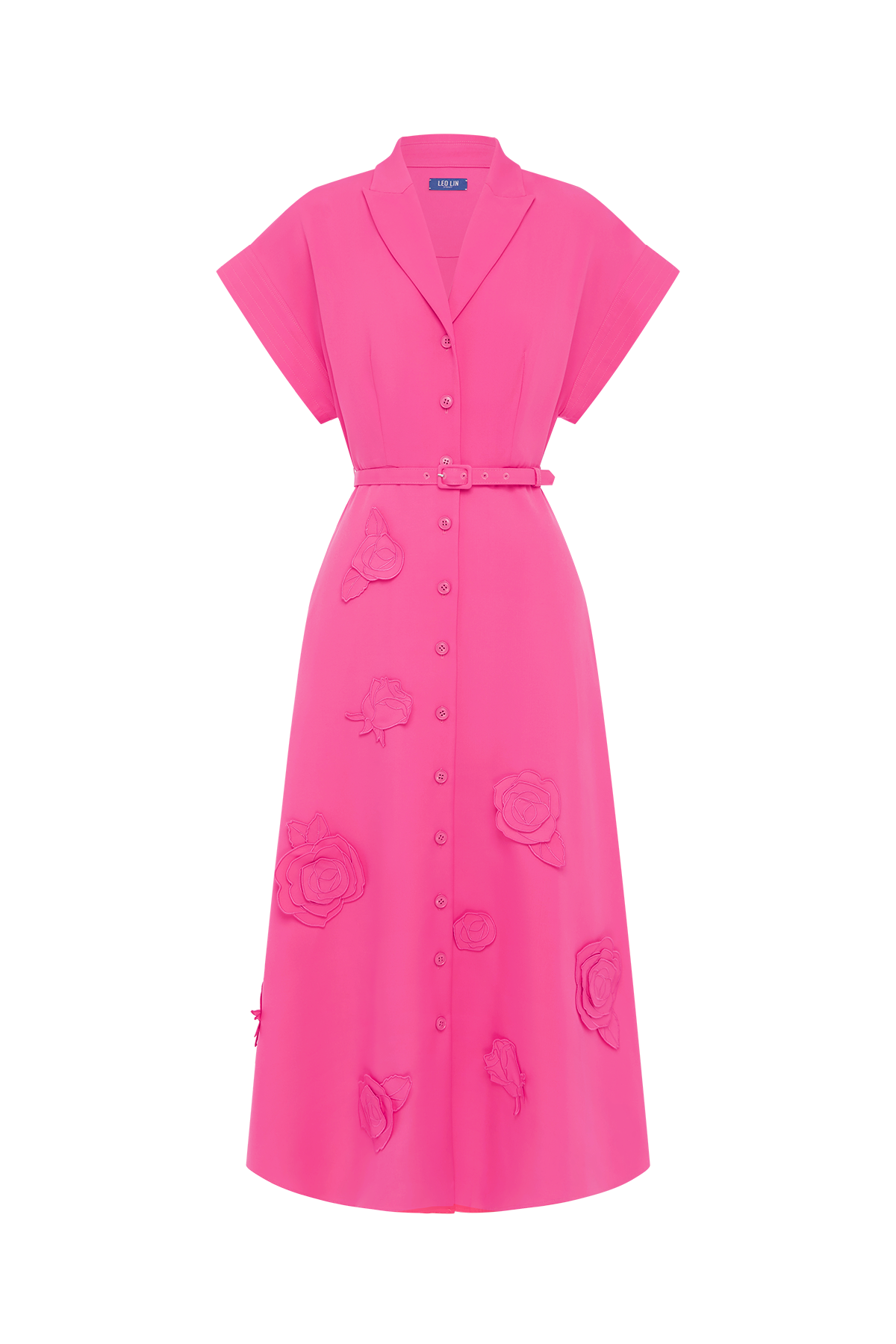 Aubrey Appliqué Shirt Midi Dress