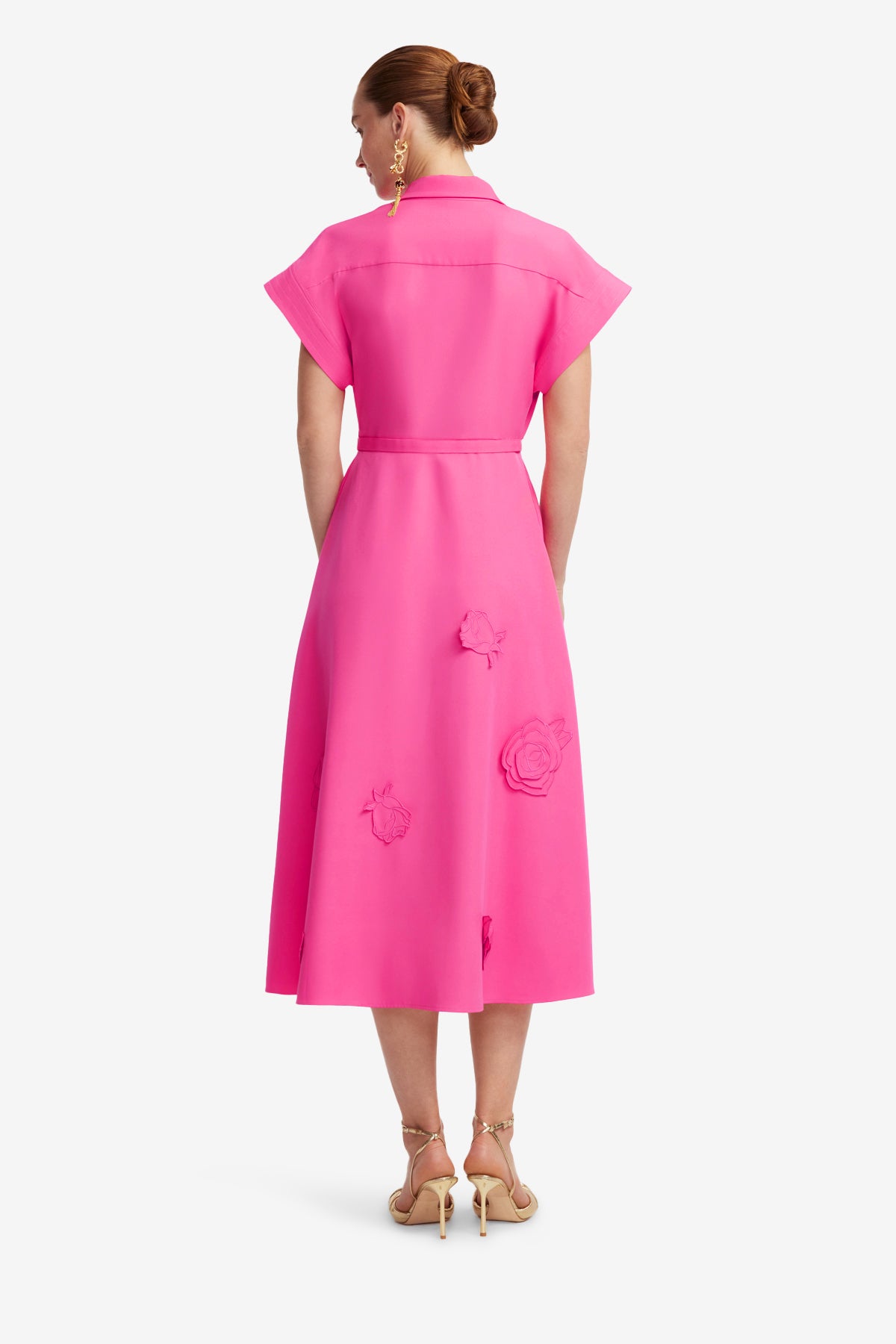 Aubrey Appliqué Shirt Midi Dress