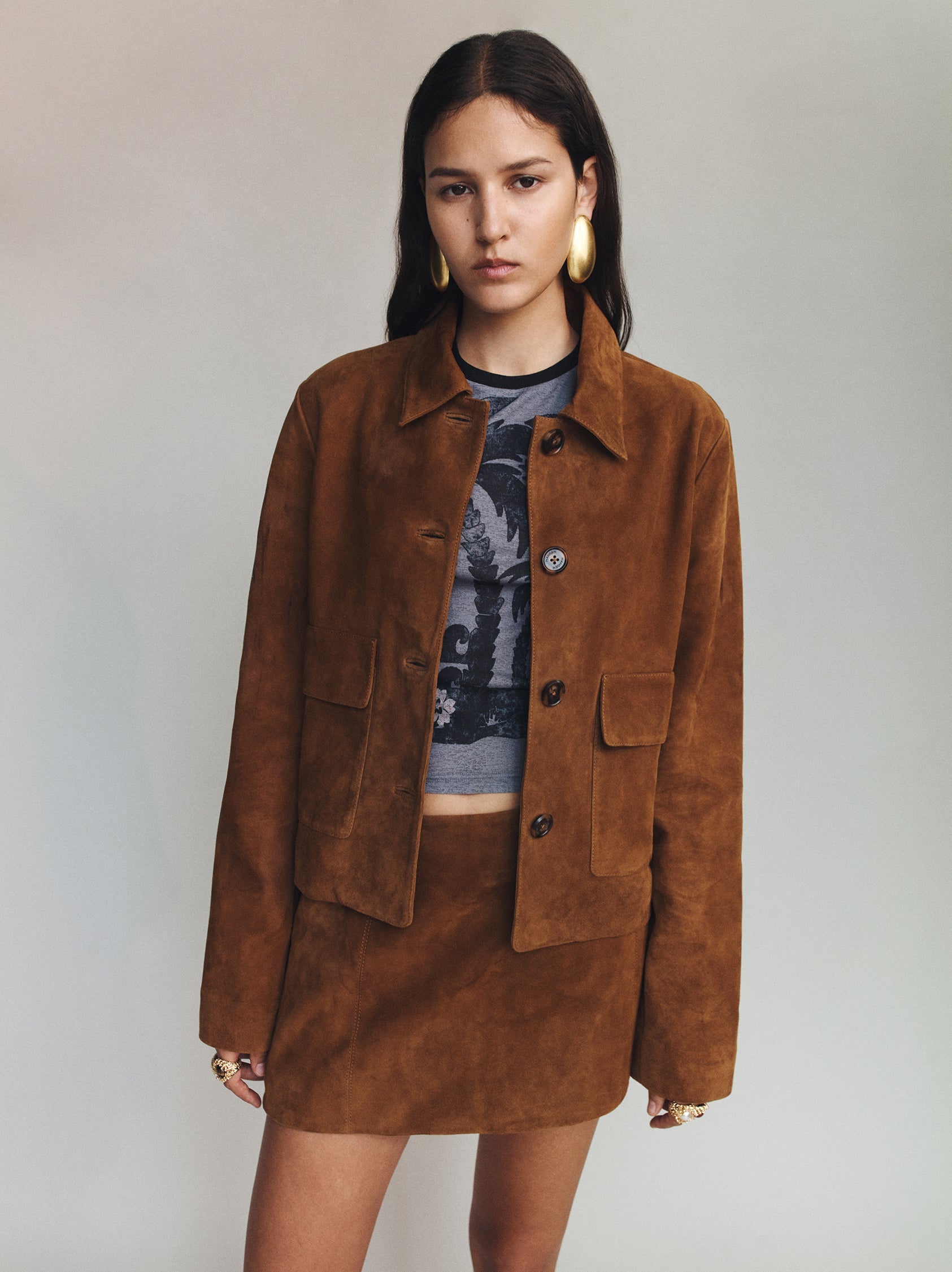 Logan Suede Coat Tan Suede