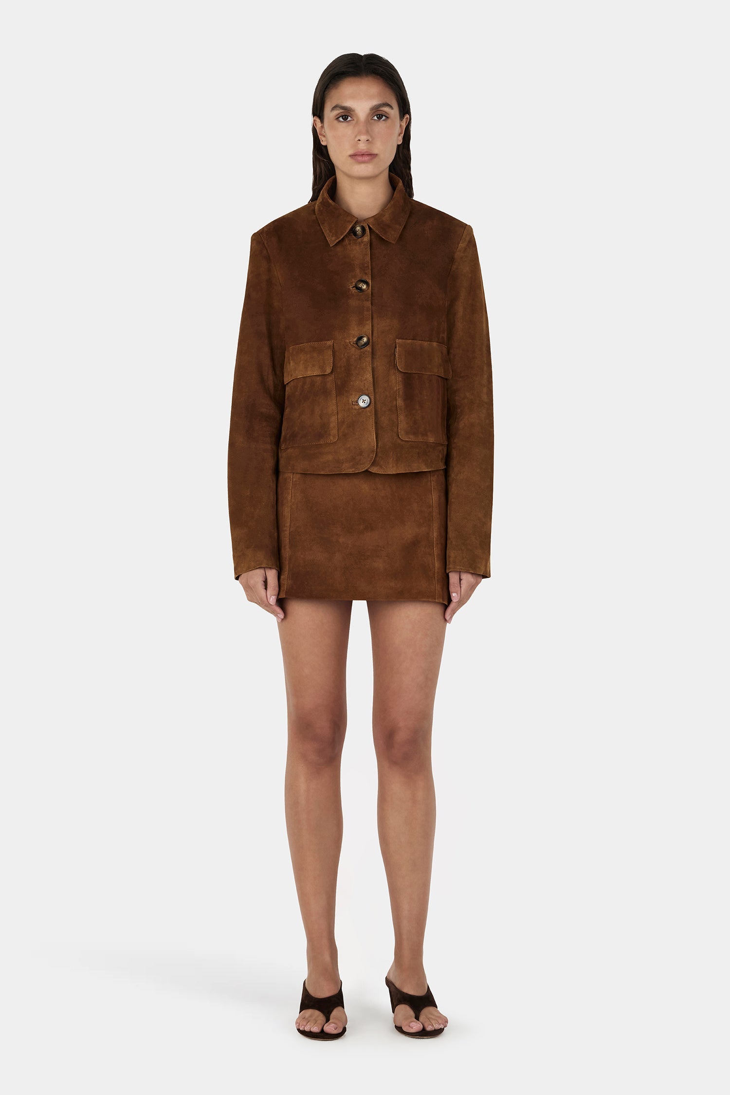Logan Suede Coat Tan Suede
