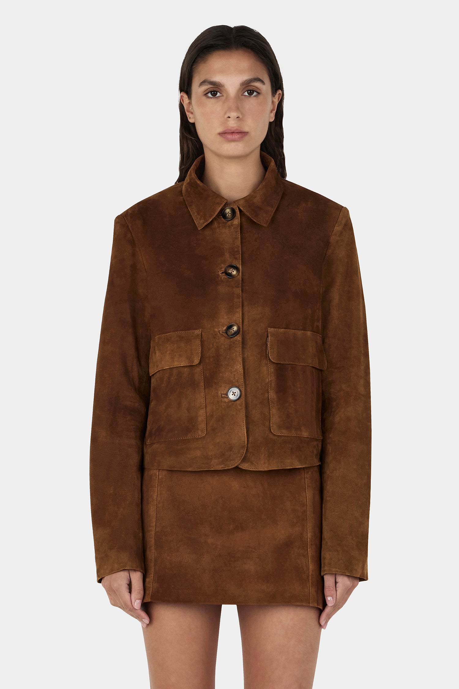 Logan Suede Coat Tan Suede