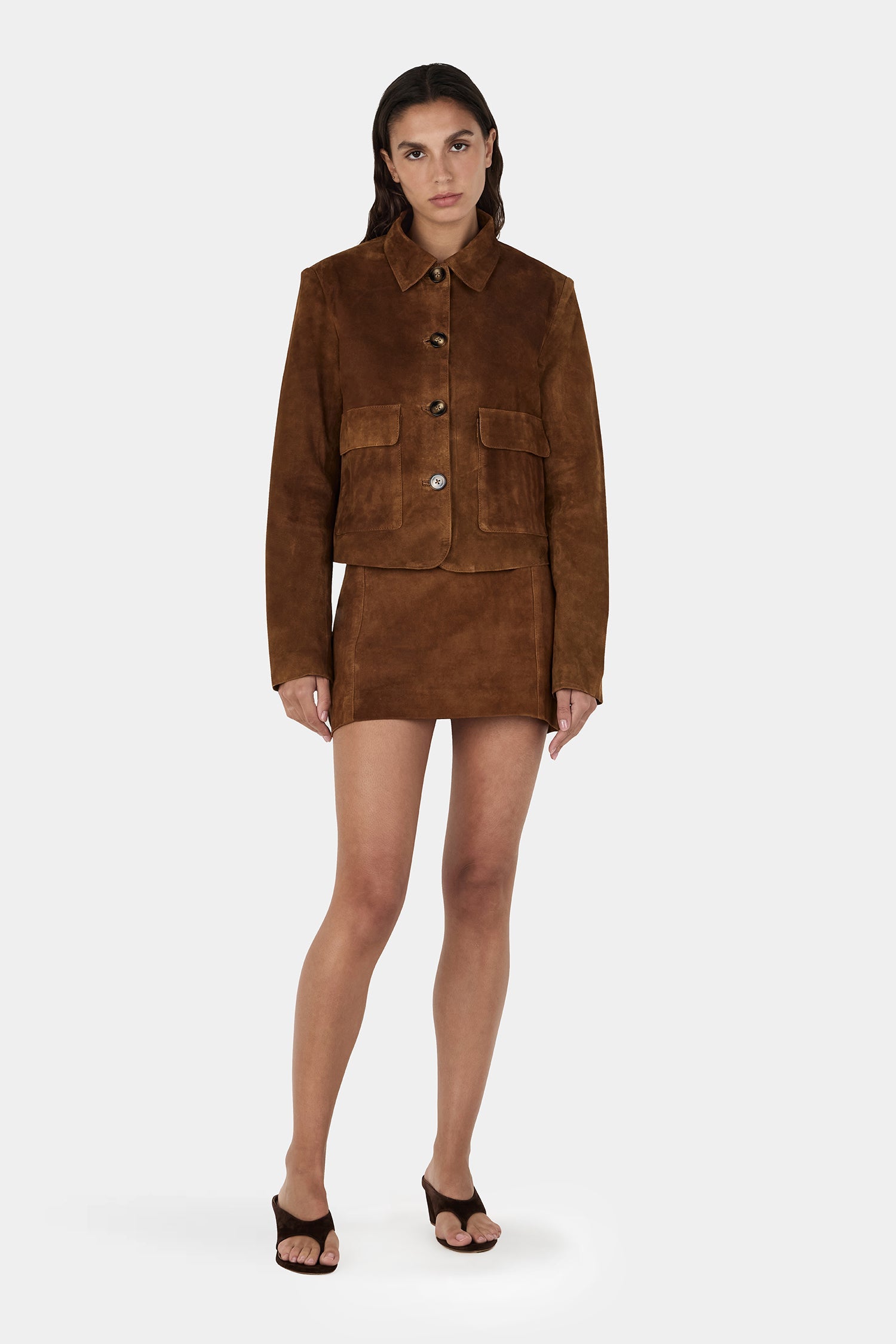 Logan Suede Coat Tan Suede