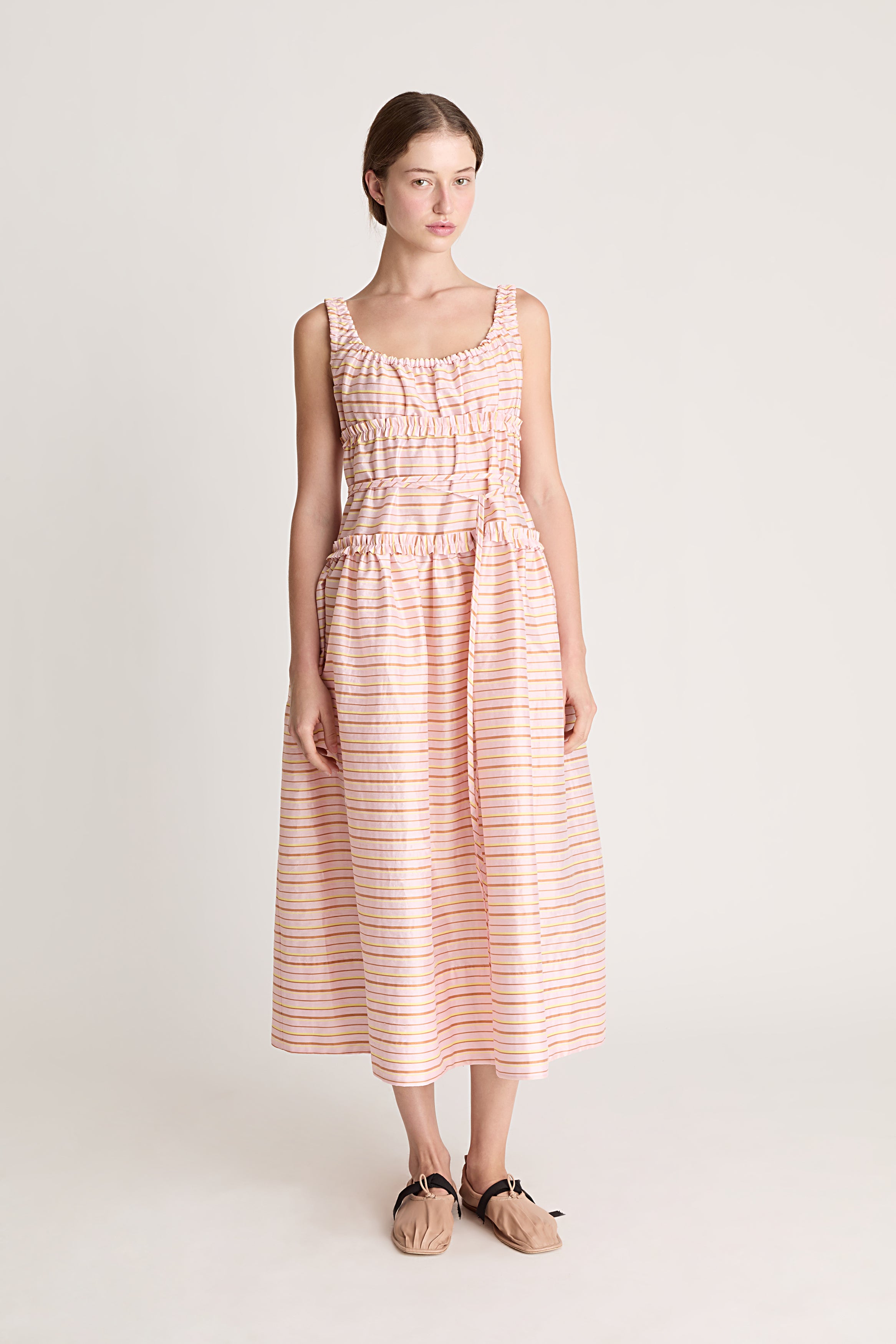 Marie Dress Pink Stripe