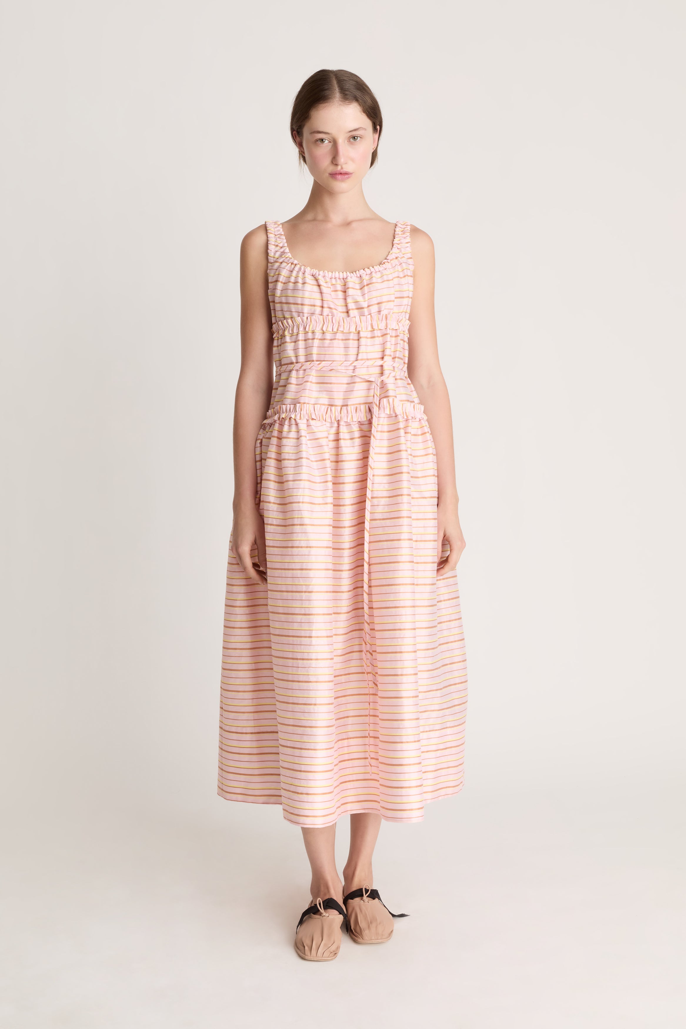 Marie Dress Pink Stripe