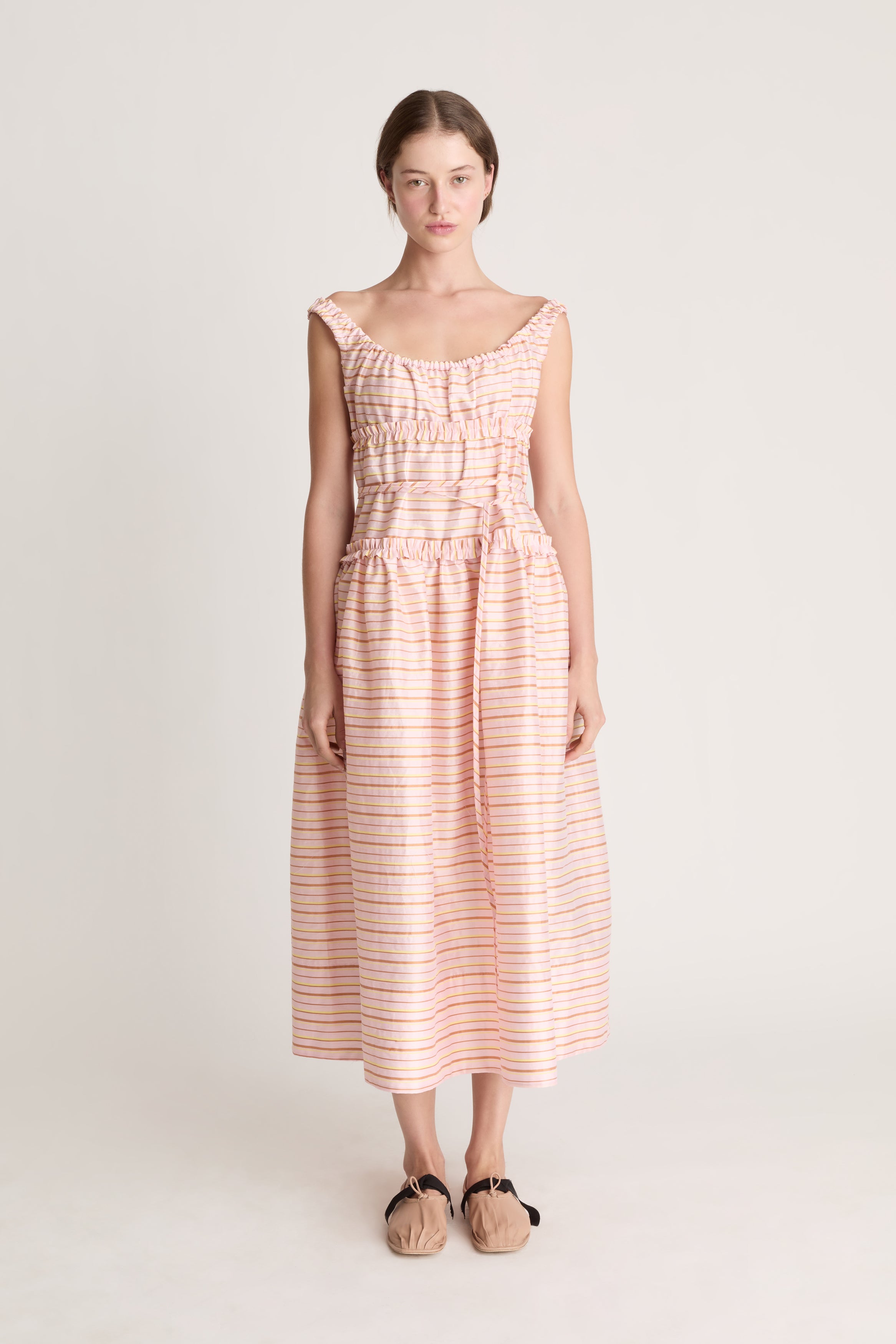 Marie Dress Pink Stripe