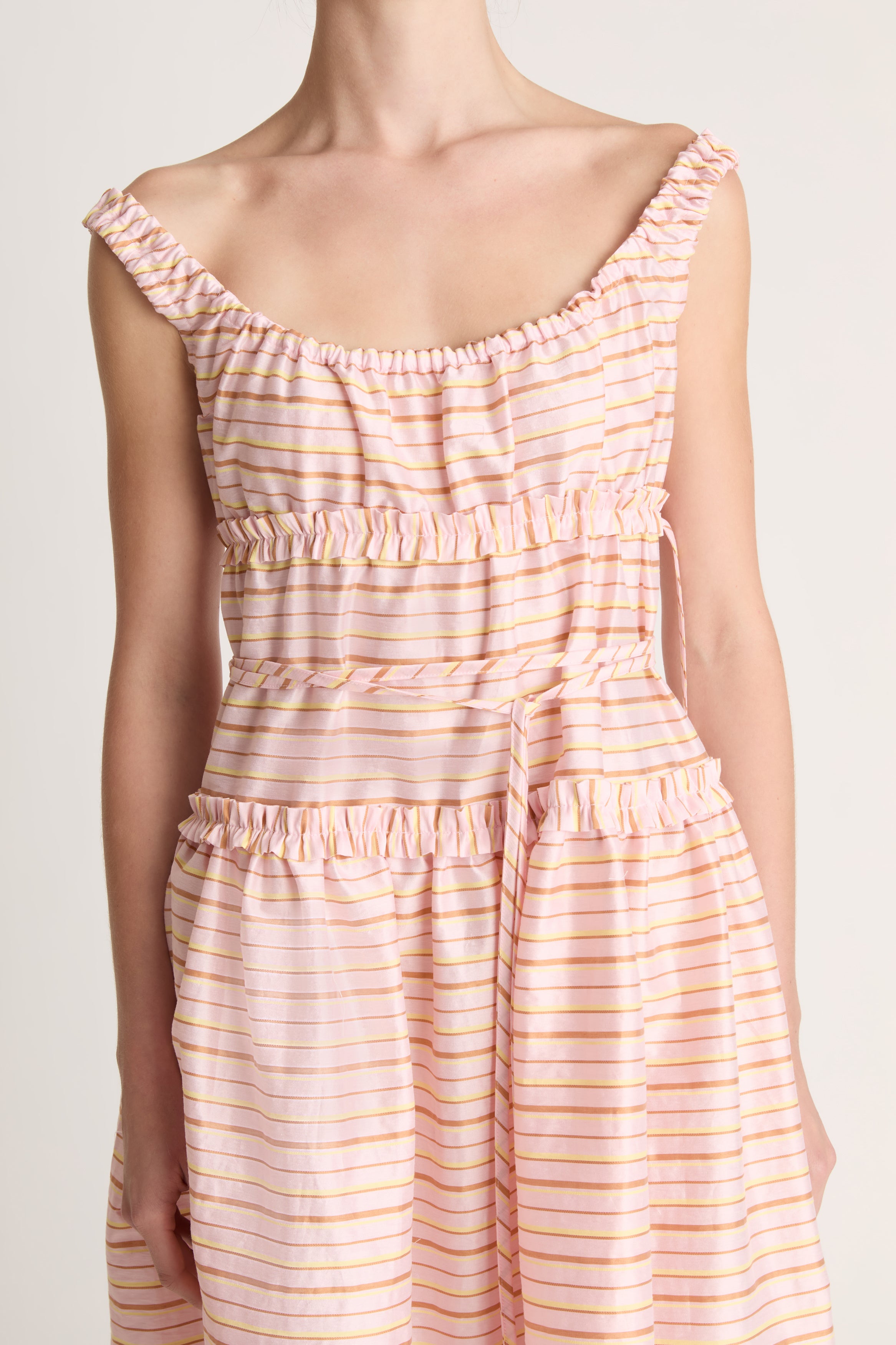 Marie Dress Pink Stripe