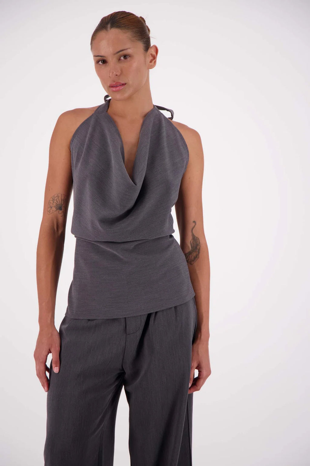 Melissa Tie Top Steel Gray