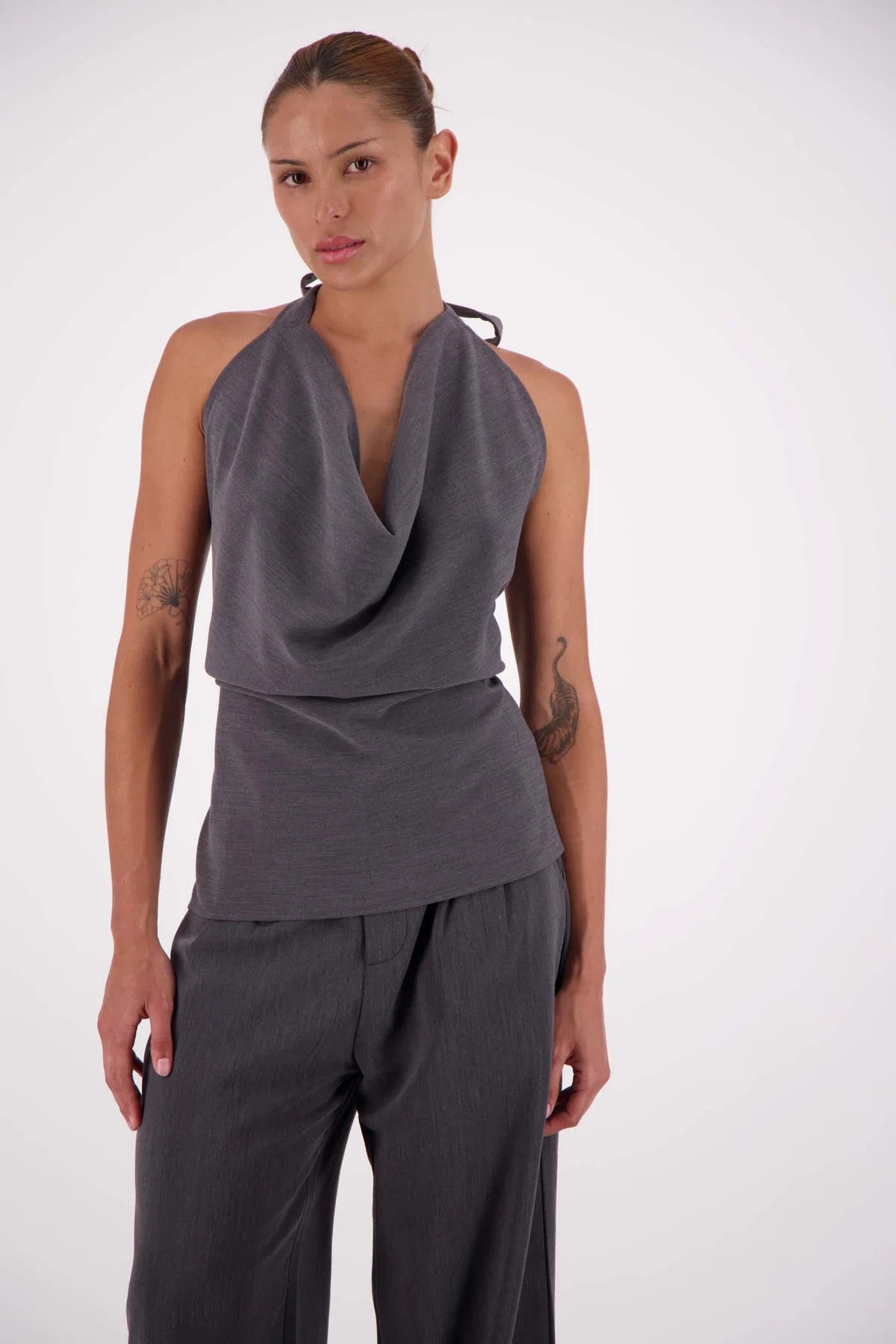 Melissa Tie Top Steel Gray