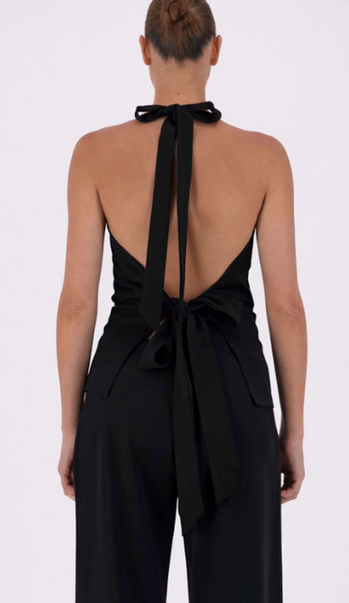 Melissa Tie Top Black