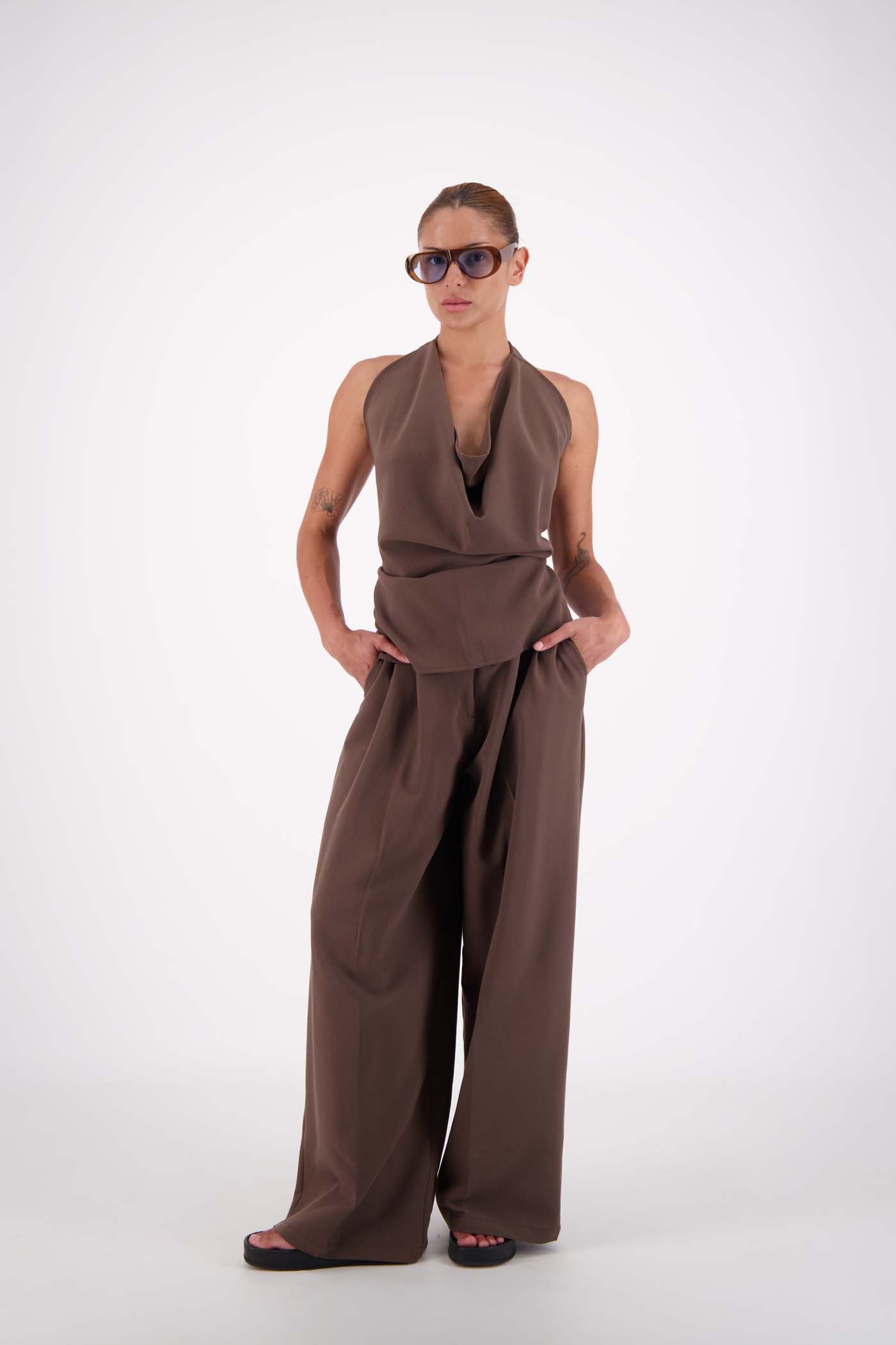 Melissa Tie Top Taupe