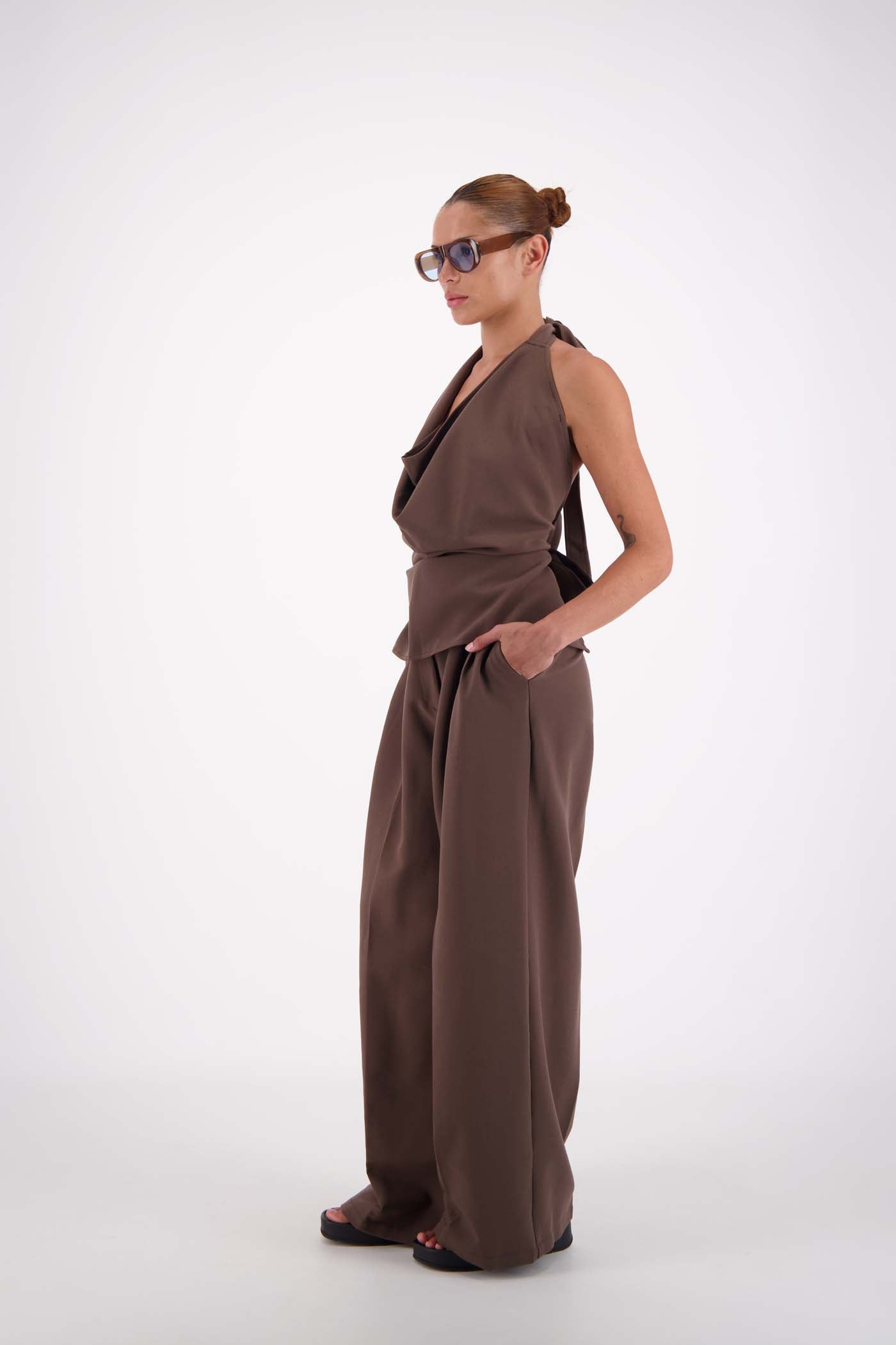 Melissa Tie Top Taupe