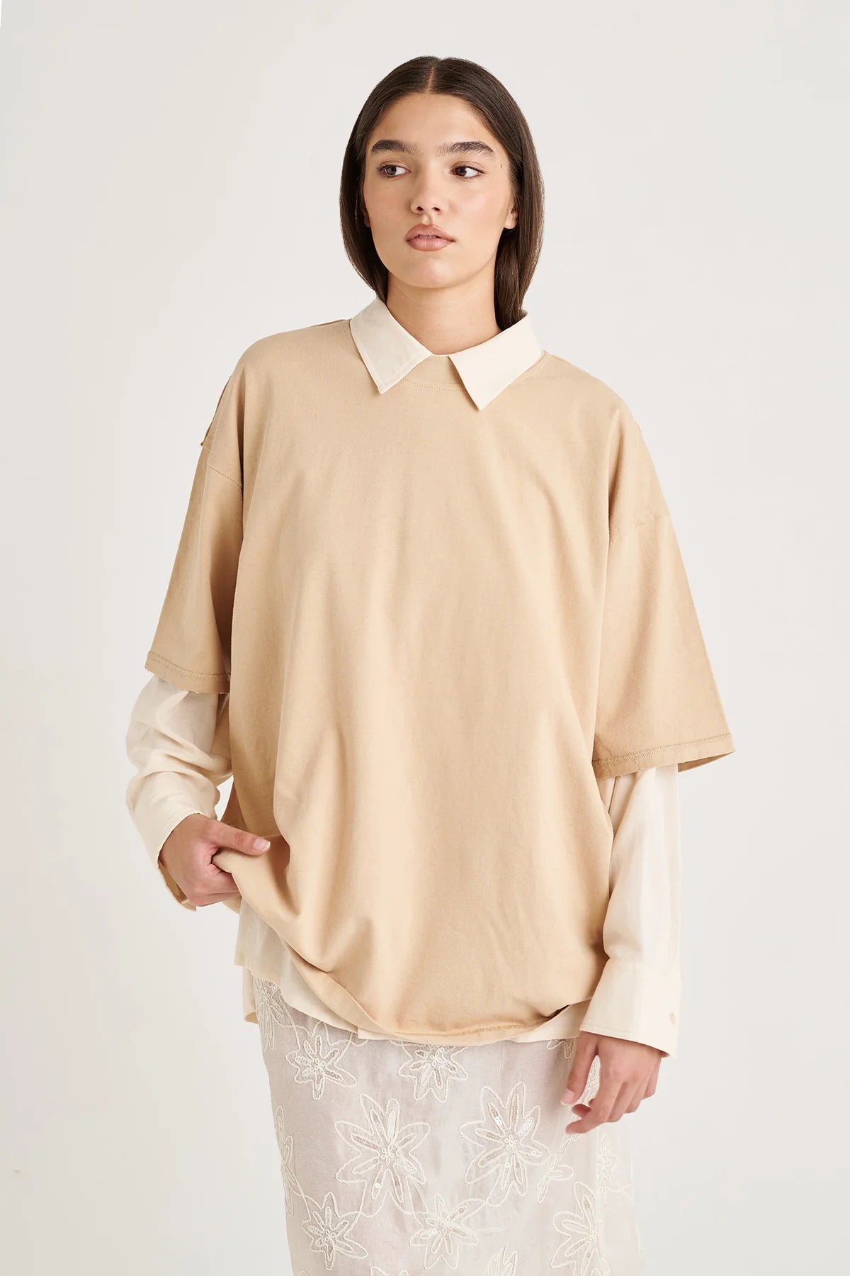 Oh So Essential Oversized T-shirt Sand
