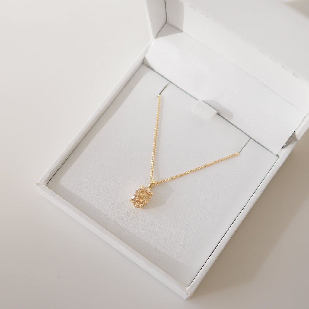 1.26ct Champagne Oval Solitaire Pendant