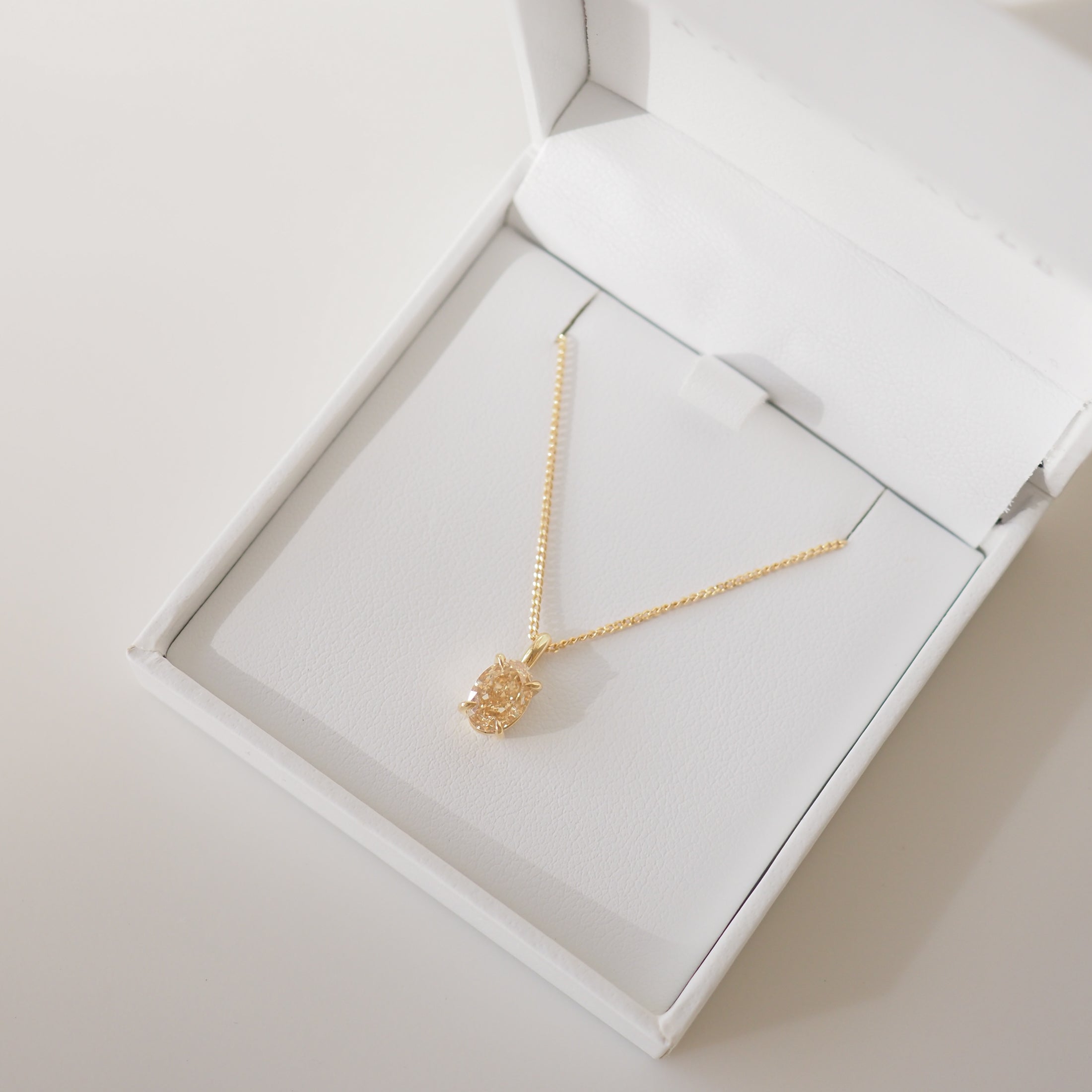 1.26ct Champagne Oval Solitaire Pendant