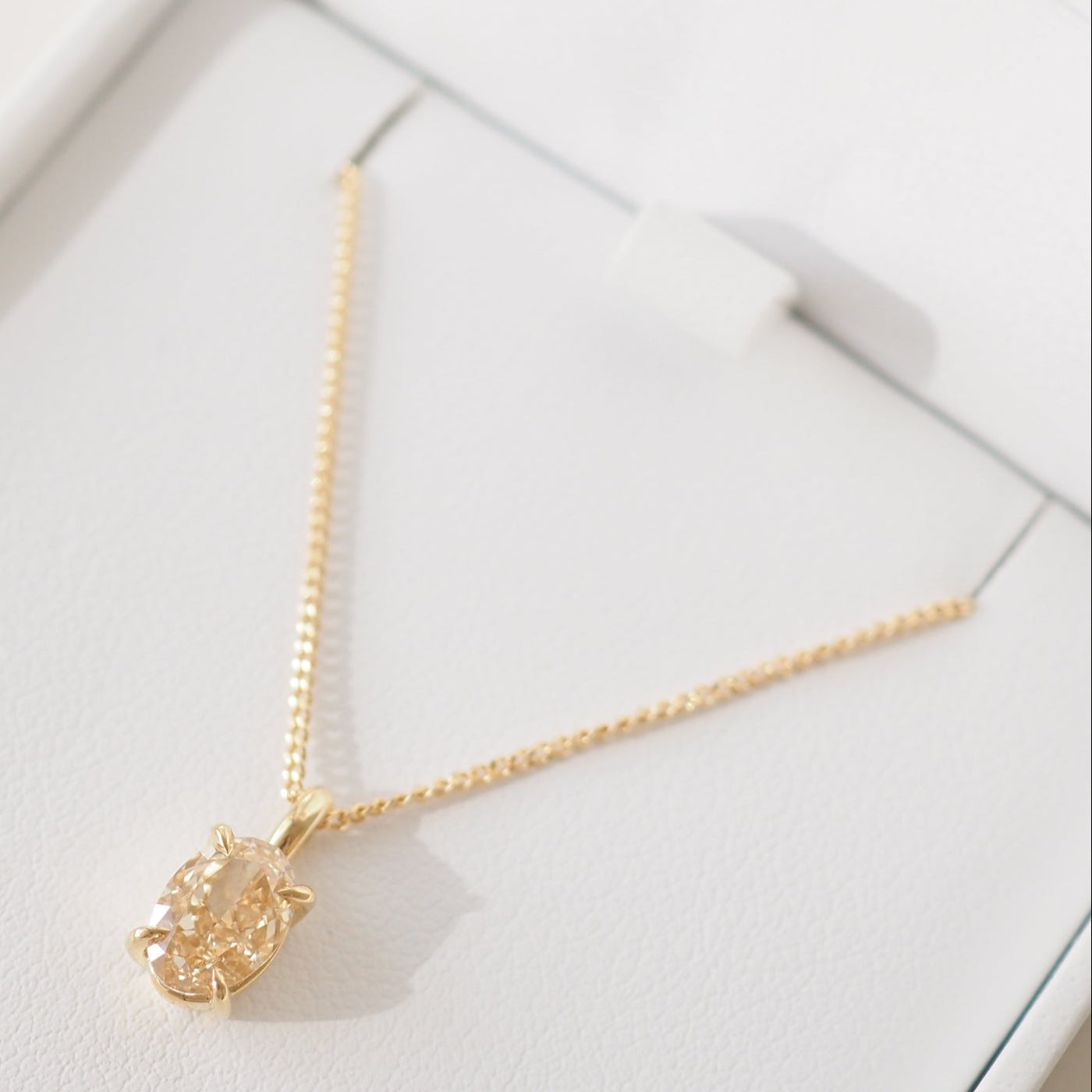 1.26ct Champagne Oval Solitaire Pendant
