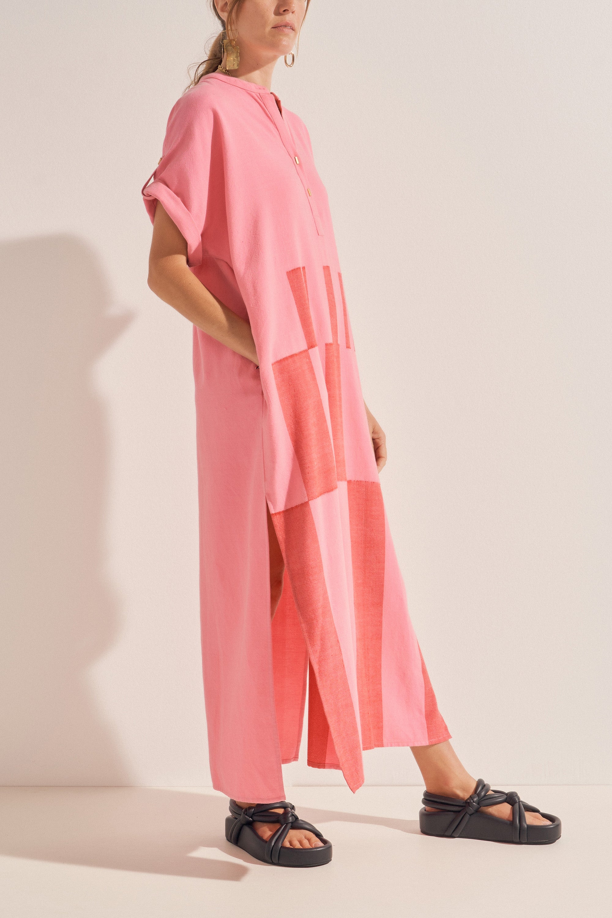 Castor Pink Broken Stripe Caftan
