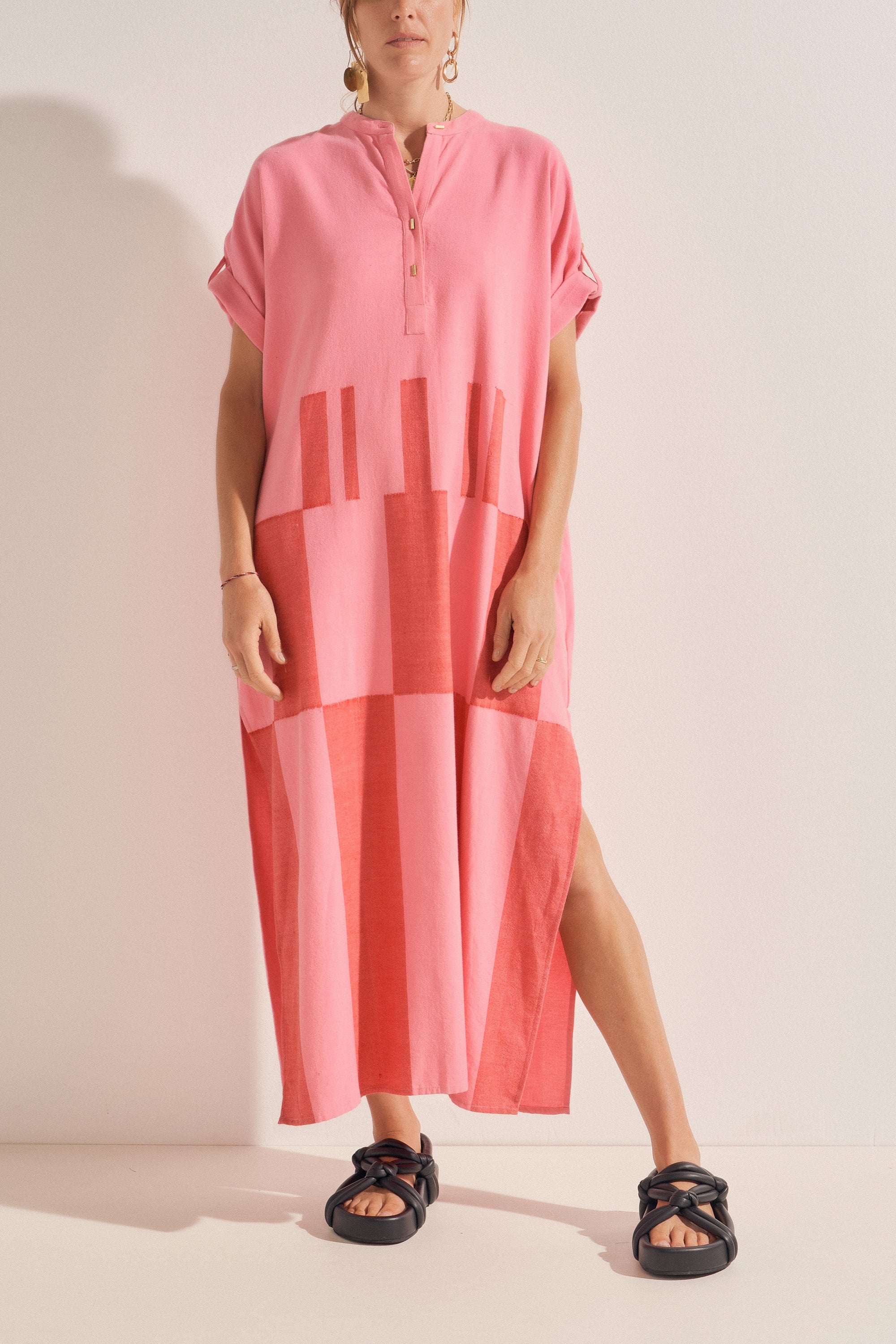 Castor Pink Broken Stripe Caftan