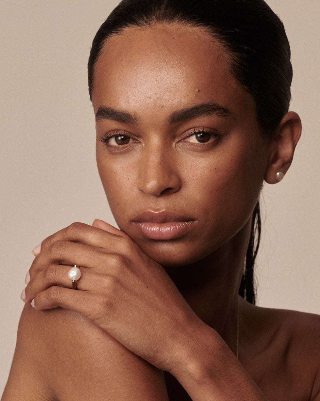 Baroque Pearl Ring | Freshwater Pearl Set Ring