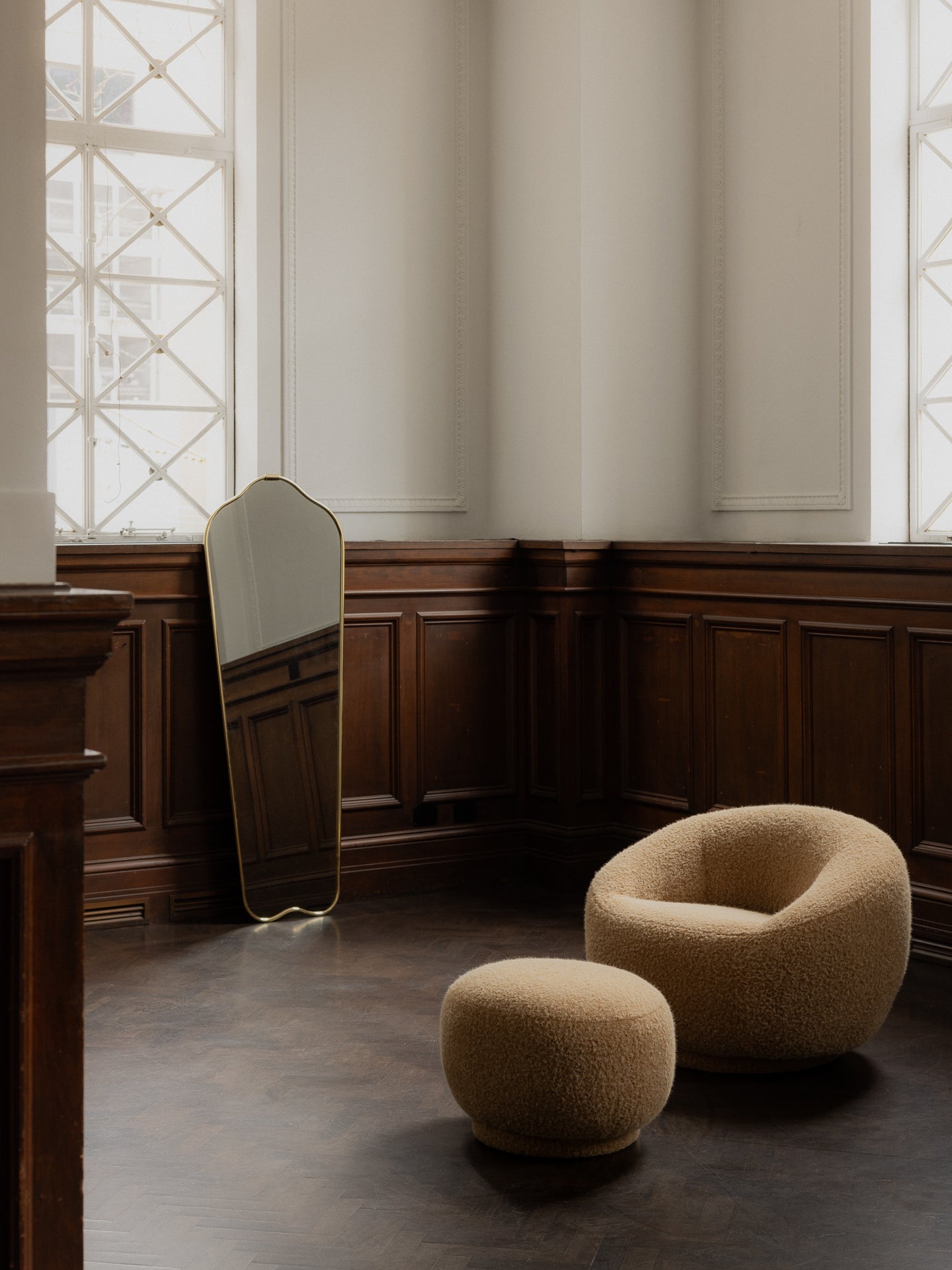 Senne Tall Mirror Brass