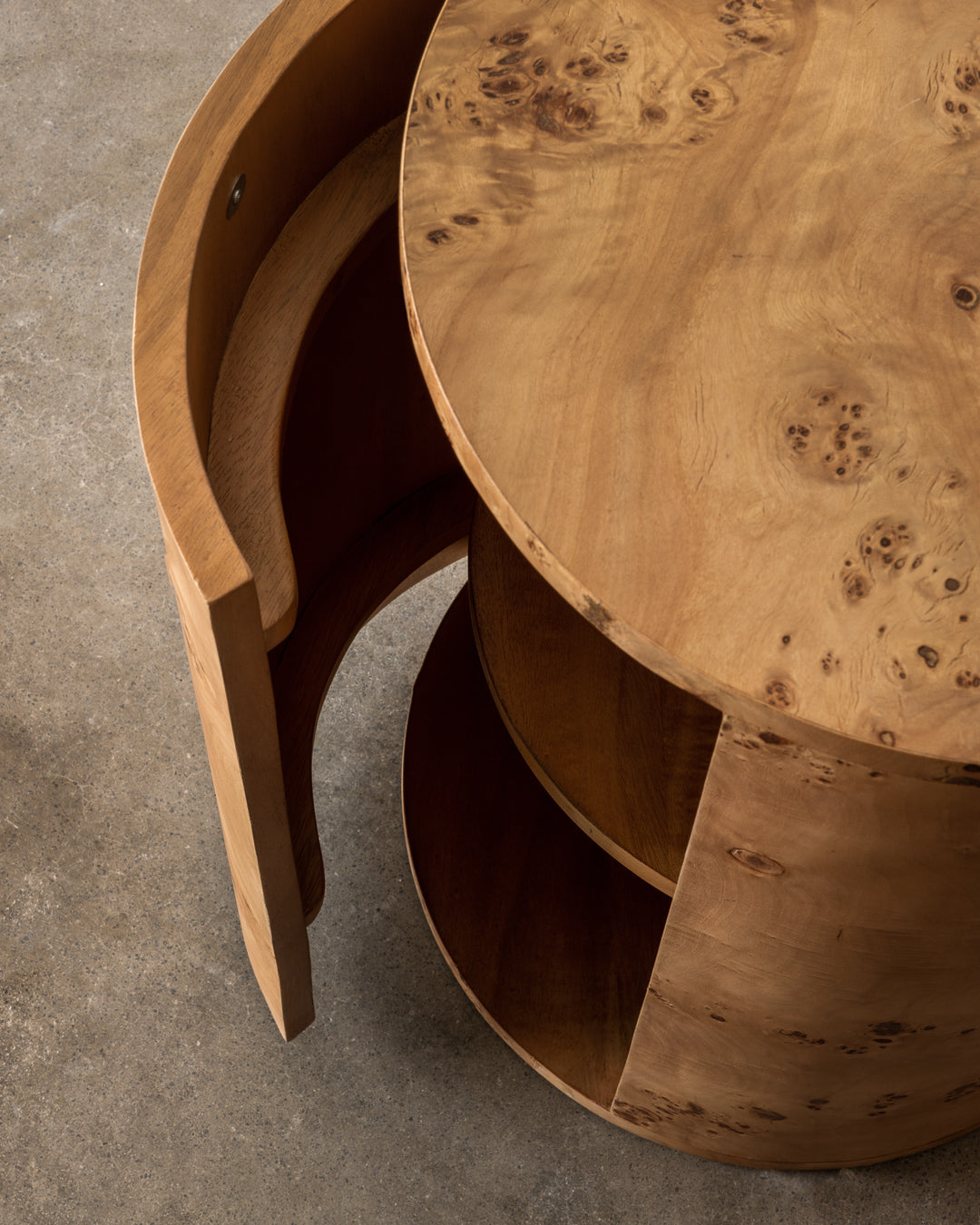 Vernier Round Side Table Natural