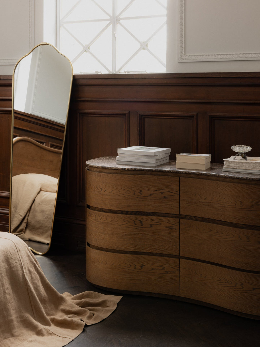 Senne Tall Mirror Brass