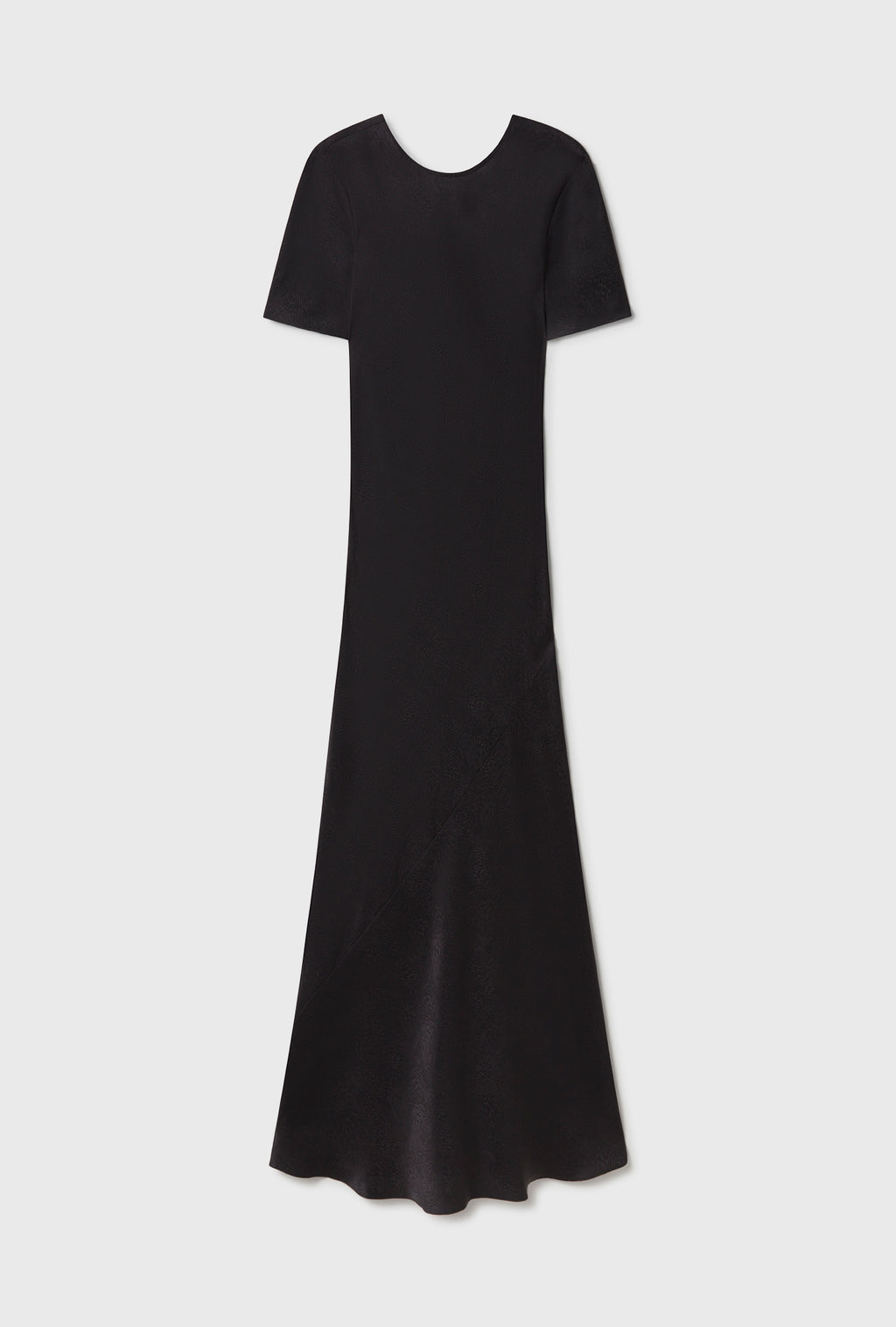 Short Sleeve Bias Dress Black Satin