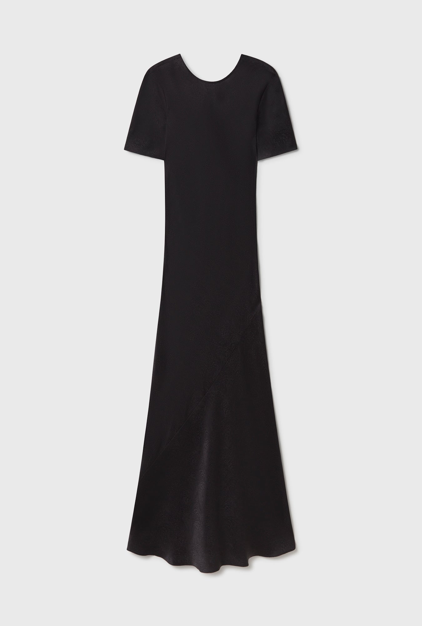 Short Sleeve Bias Dress Black Satin
