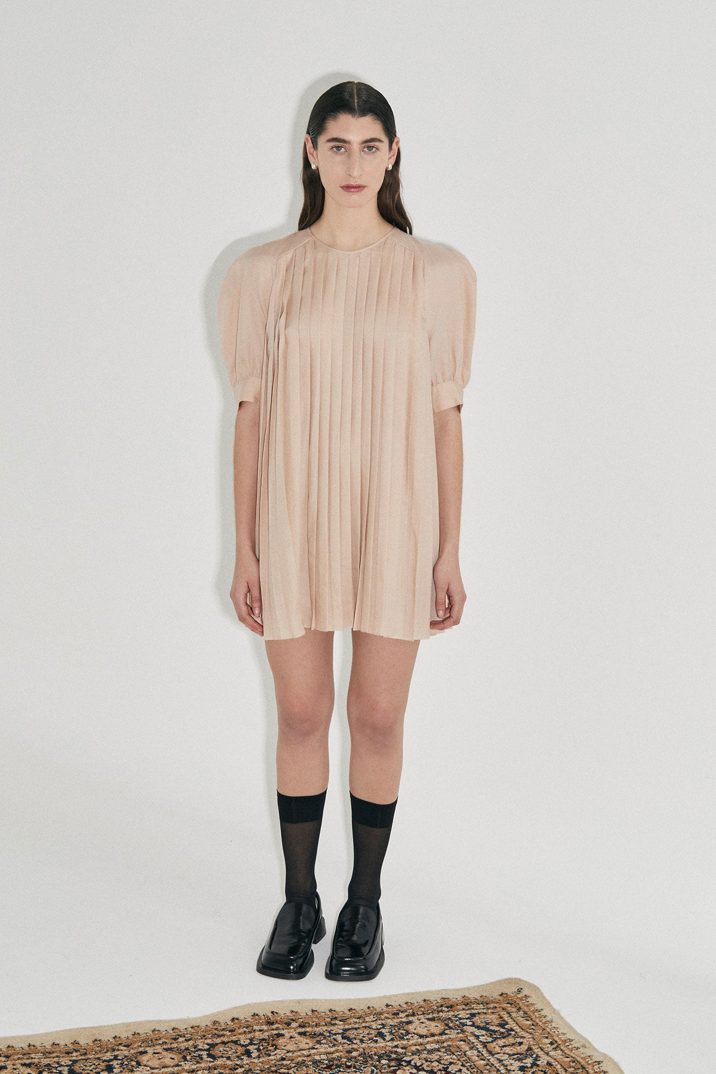 Sweet Nothing's Pleated Dress Champagne