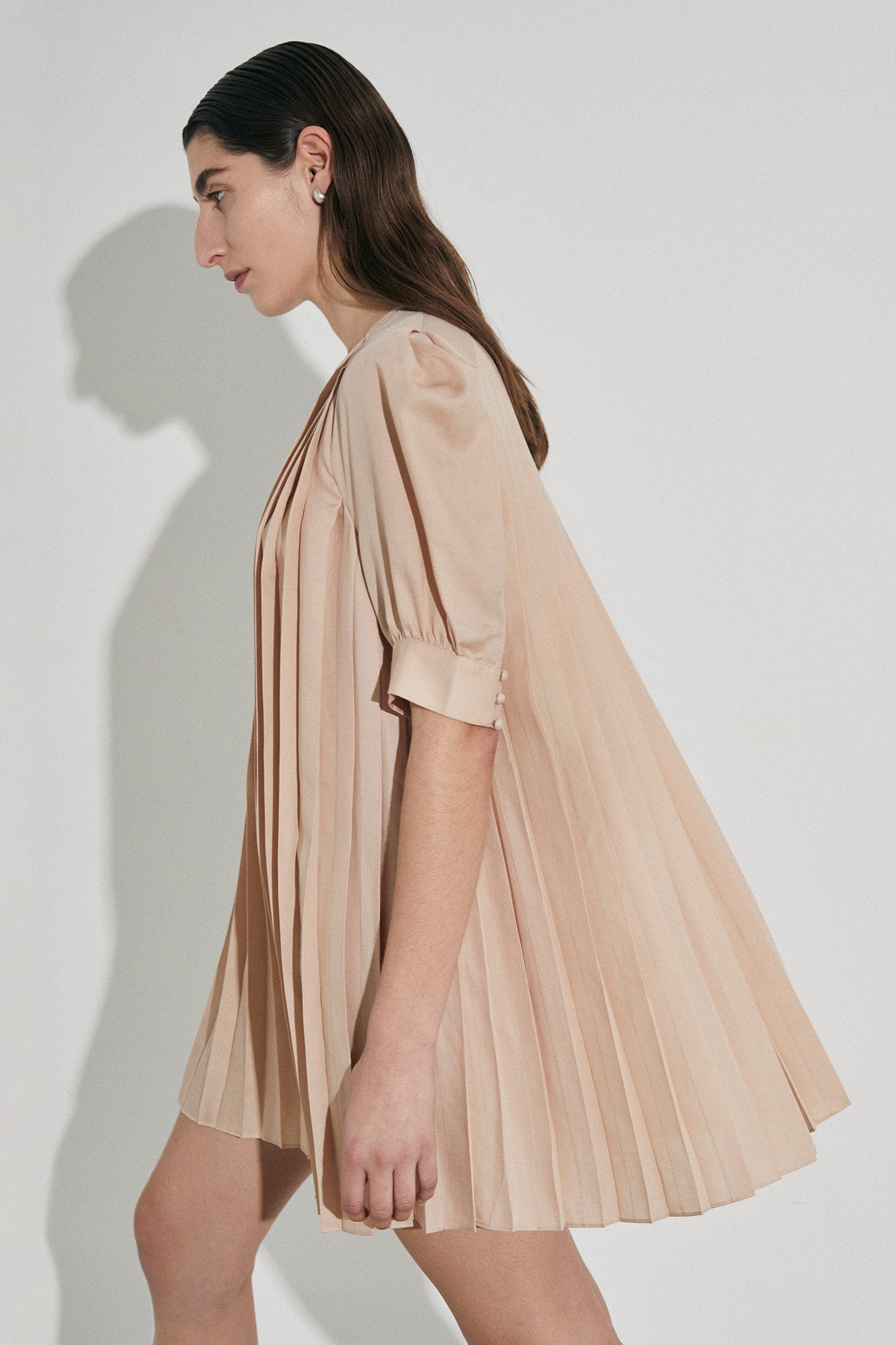Sweet Nothing's Pleated Dress Champagne