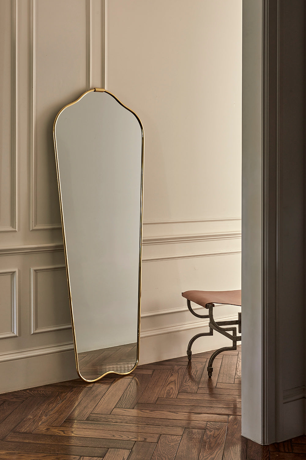 Senne Tall Mirror Brass