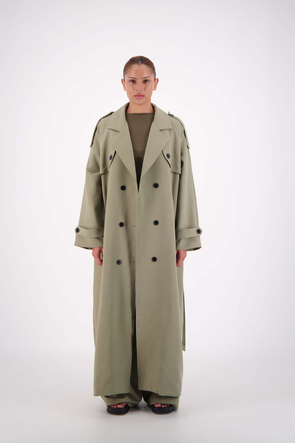 Serena Trench Coat Sage