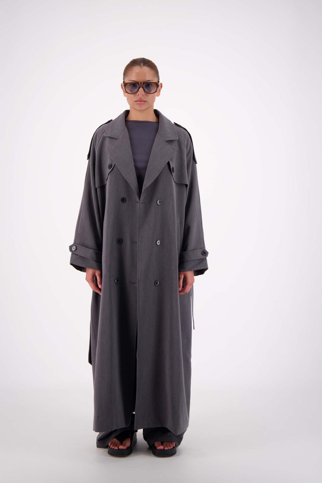 Serena Trench Steel Grey