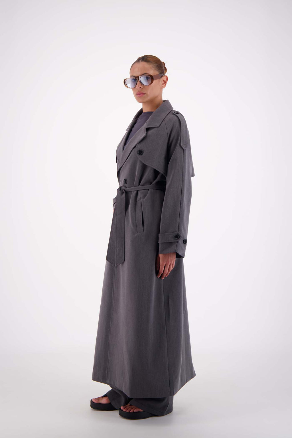 Serena Trench Steel Grey
