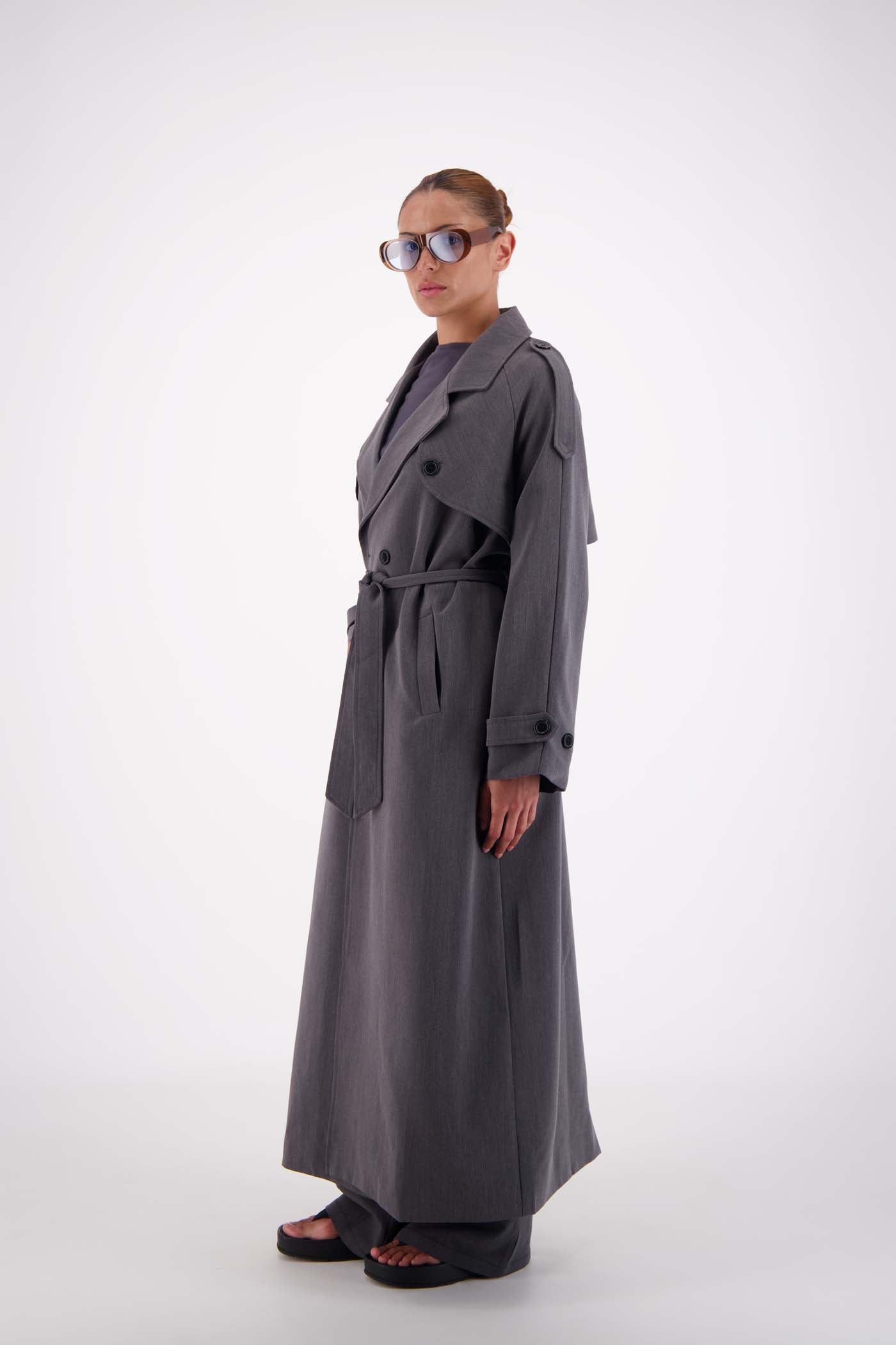 Serena Trench Steel Grey