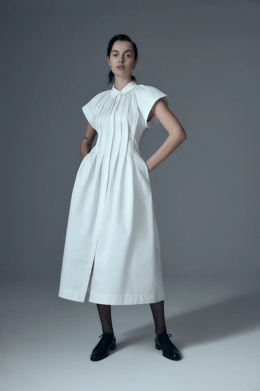 Uncharted Pleated Shirt Dress