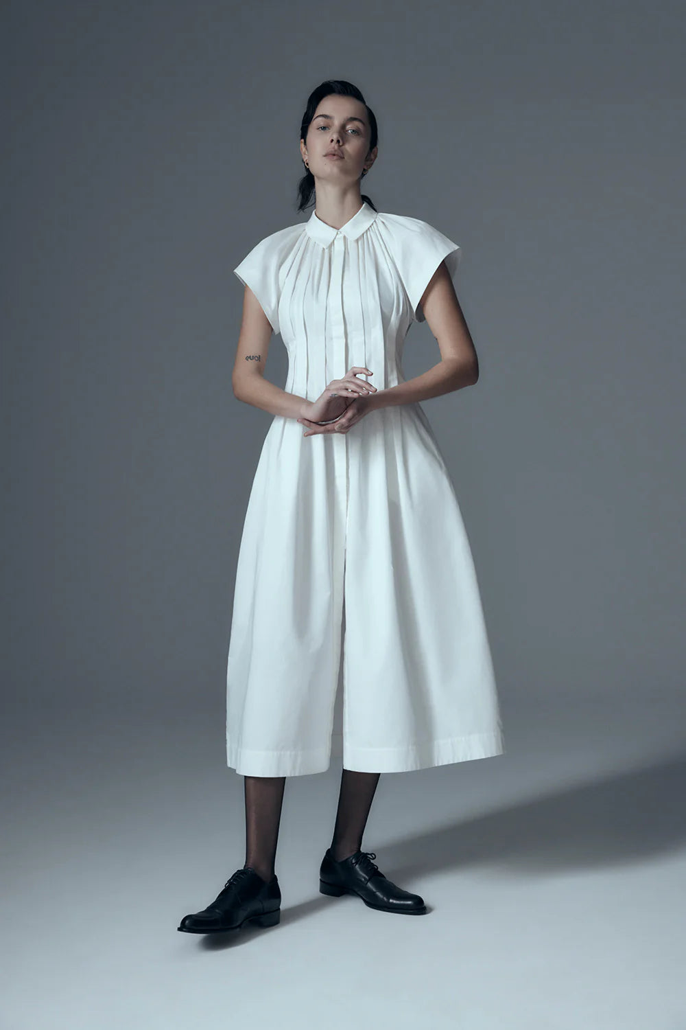 Uncharted Pleated Shirt Dress