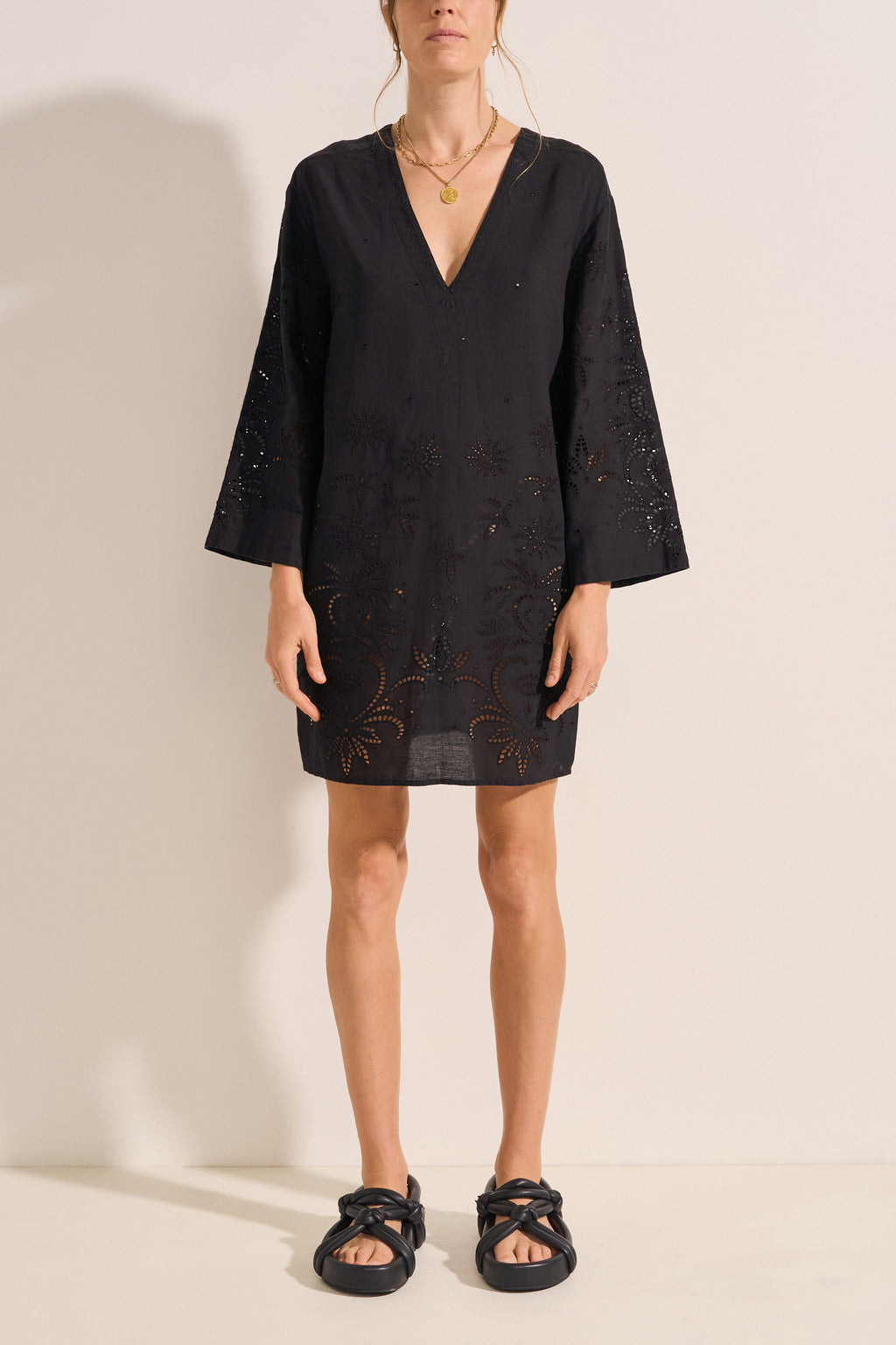 Venus Black Eyelet Tunic Dress
