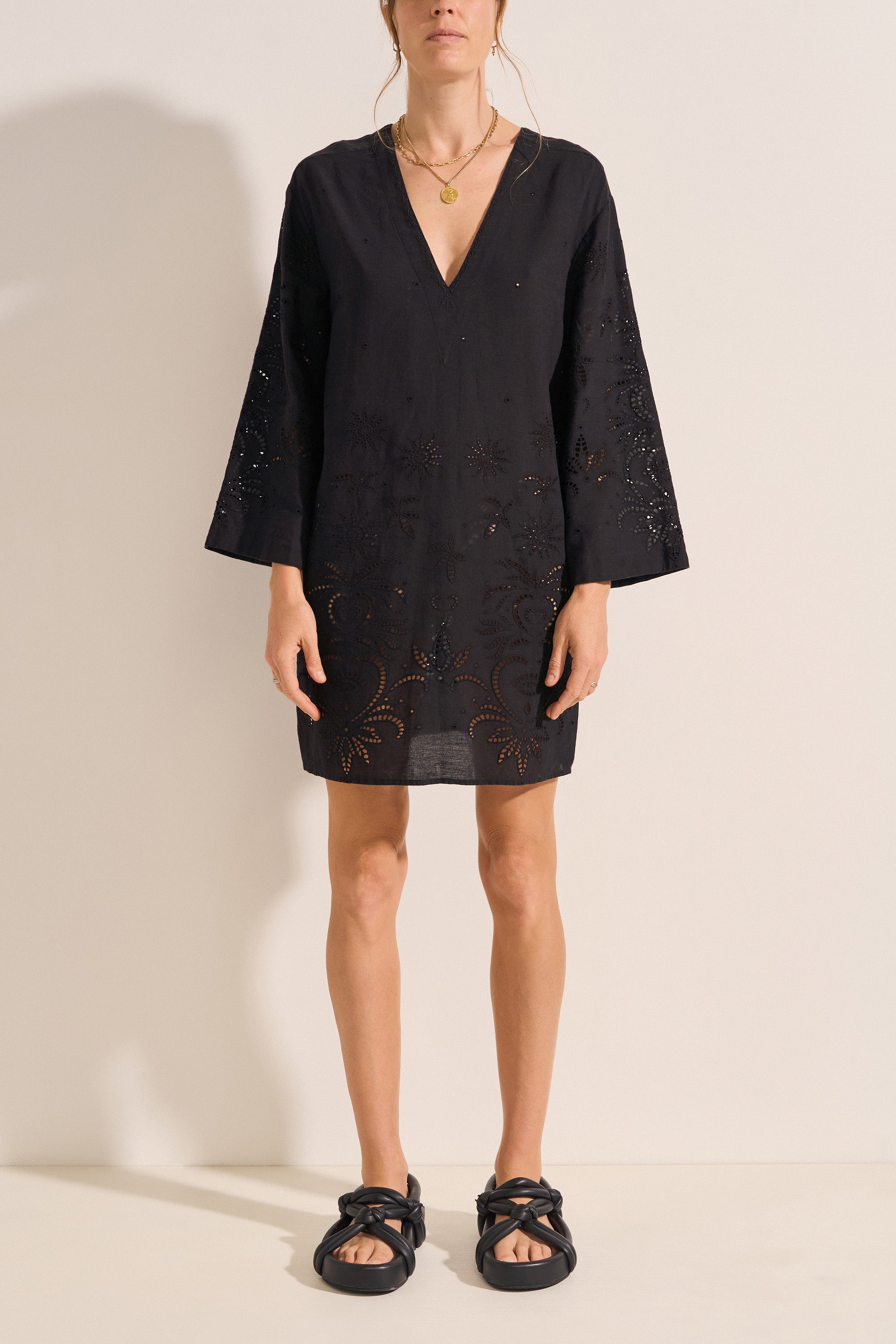 Venus Black Eyelet Tunic Dress