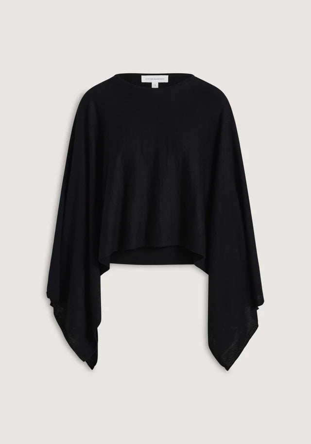 Cassius Knit Poncho Black