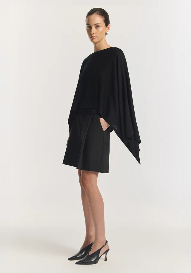 Cassius Knit Poncho Black