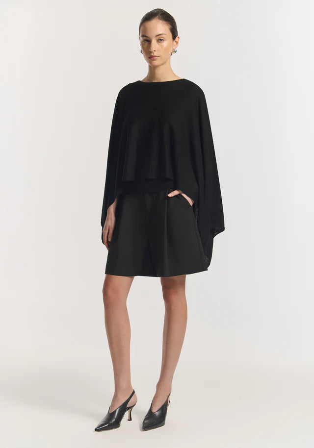 Cassius Knit Poncho Black