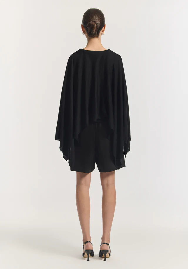 Cassius Knit Poncho Black
