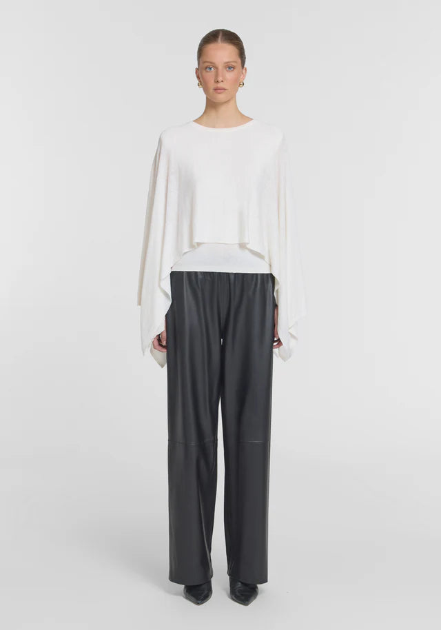 Cassius Knit Poncho Ivory