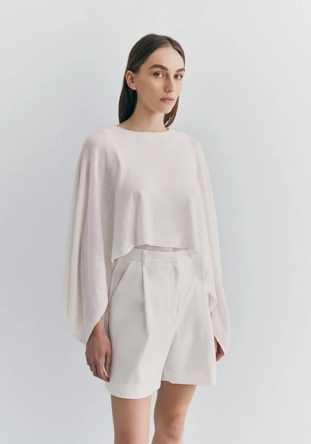 Cassius Knit Poncho Ivory